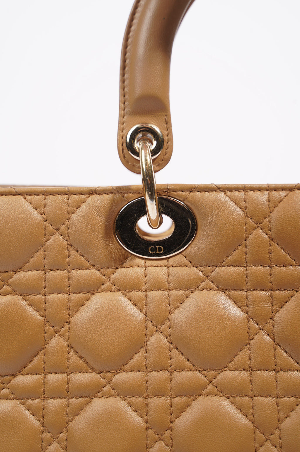 Christian Dior Womens Lady Dior Beige Large