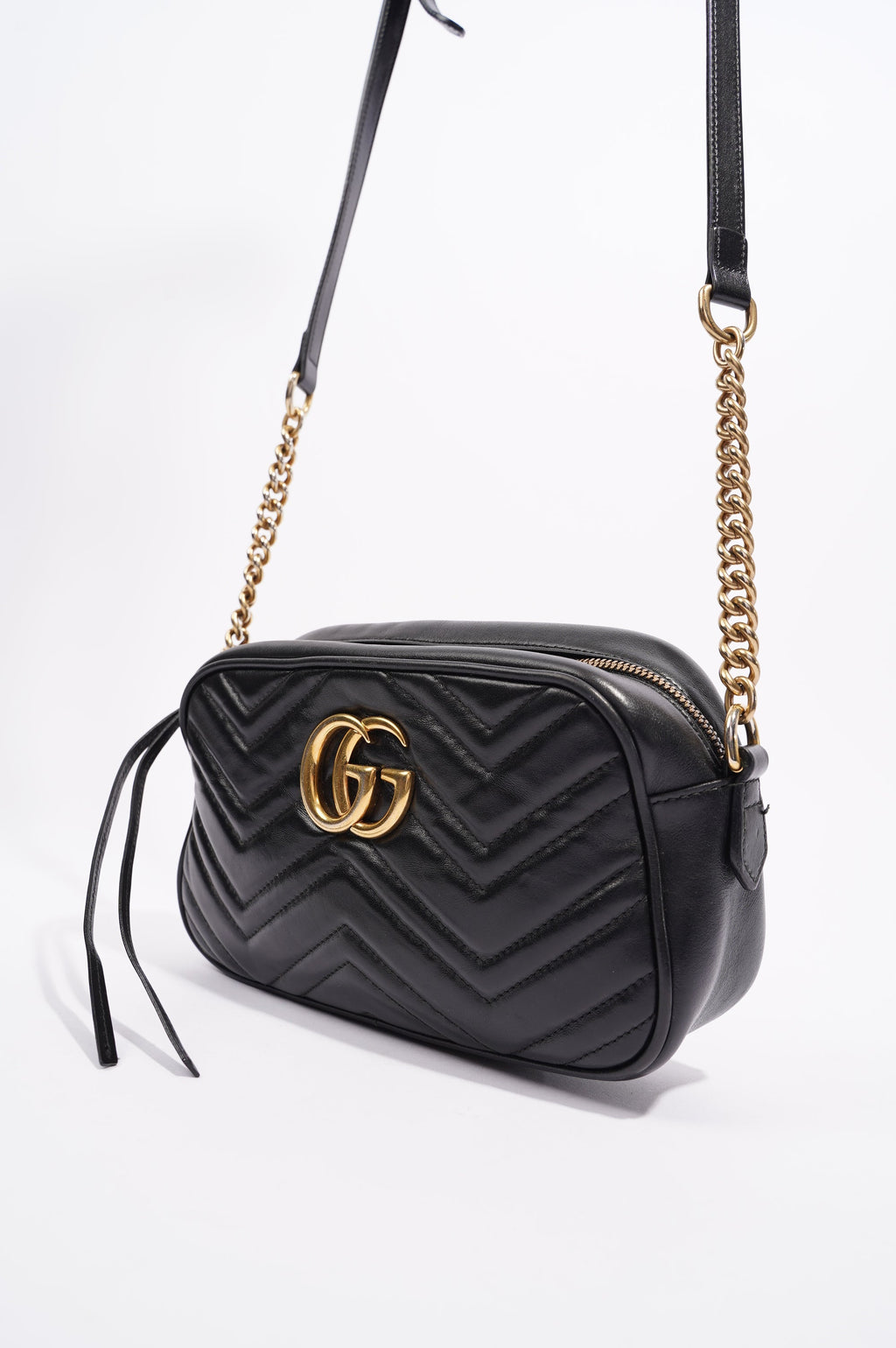 Gucci Womens Marmont Zip Black / Gold Small
