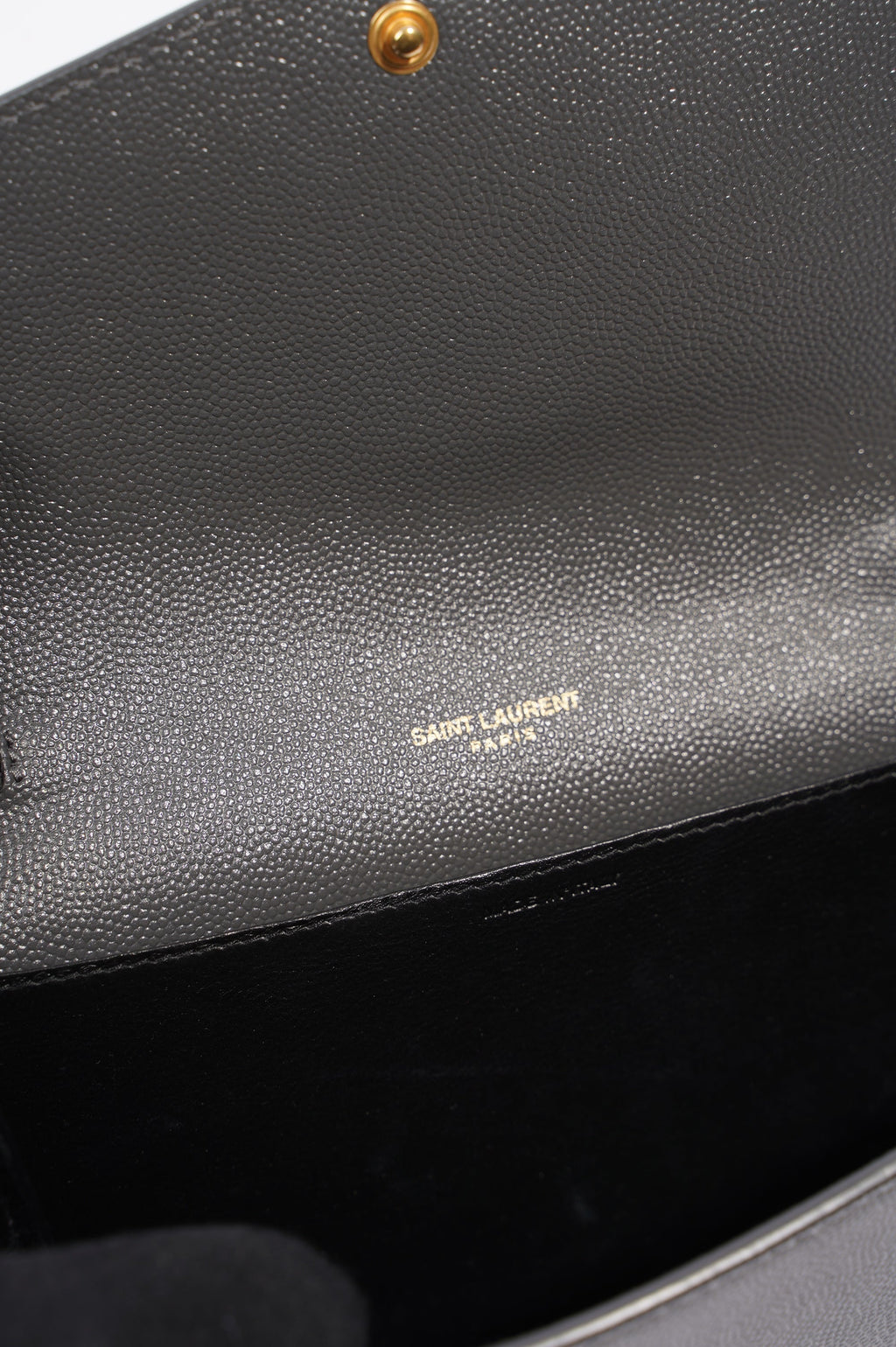 Saint Laurent Womens Uptown Chain Wallet Grey