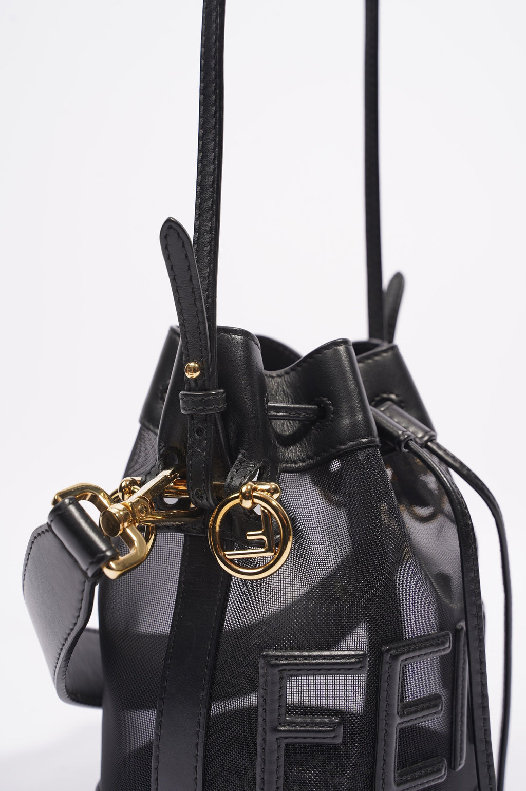 Fendi Womens Mon Tresor Mini Bag Black
