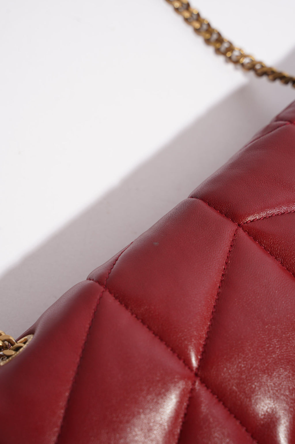 Saint Laurent Womens Lou Lou Puffer Red / Gold Toy
