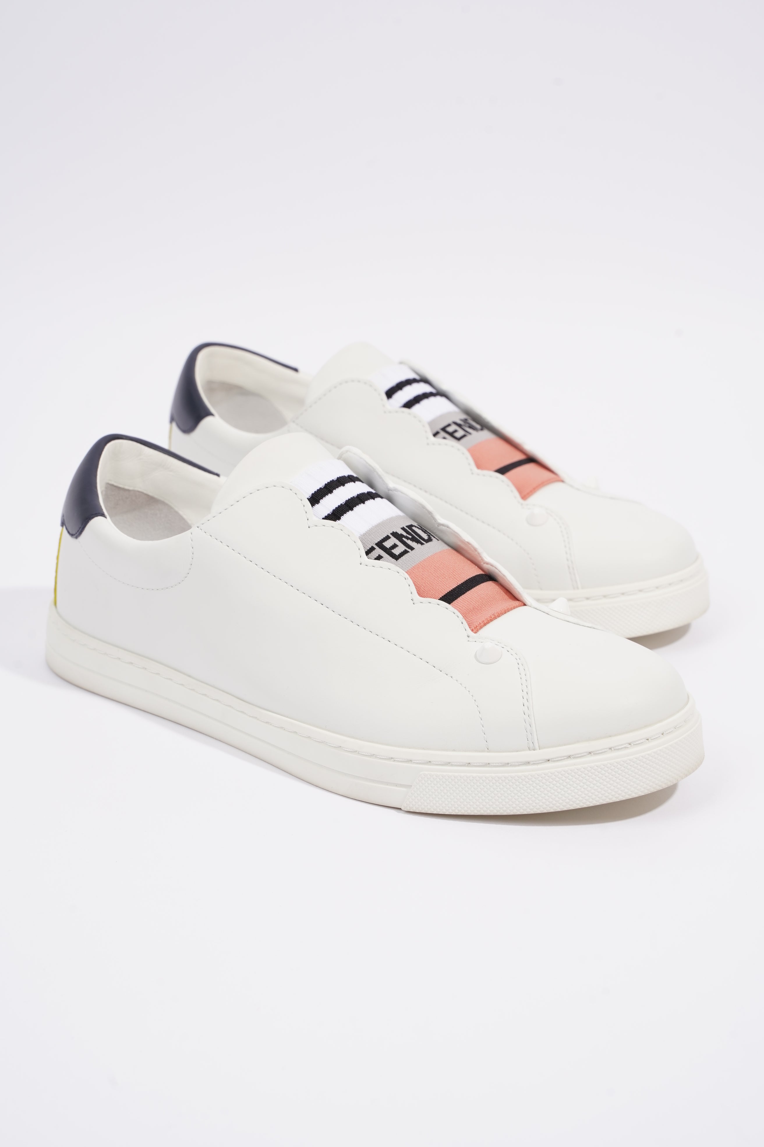 Fendi Womens Leather Sneakers White EU 39 / UK 6