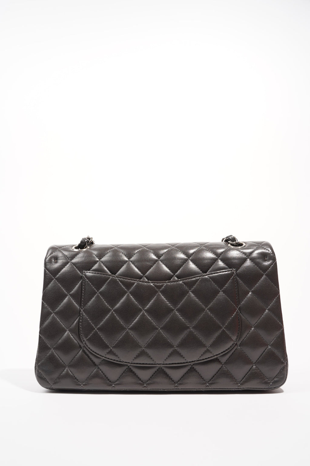 Chanel Womens Classic Flap Dark Grey Medium