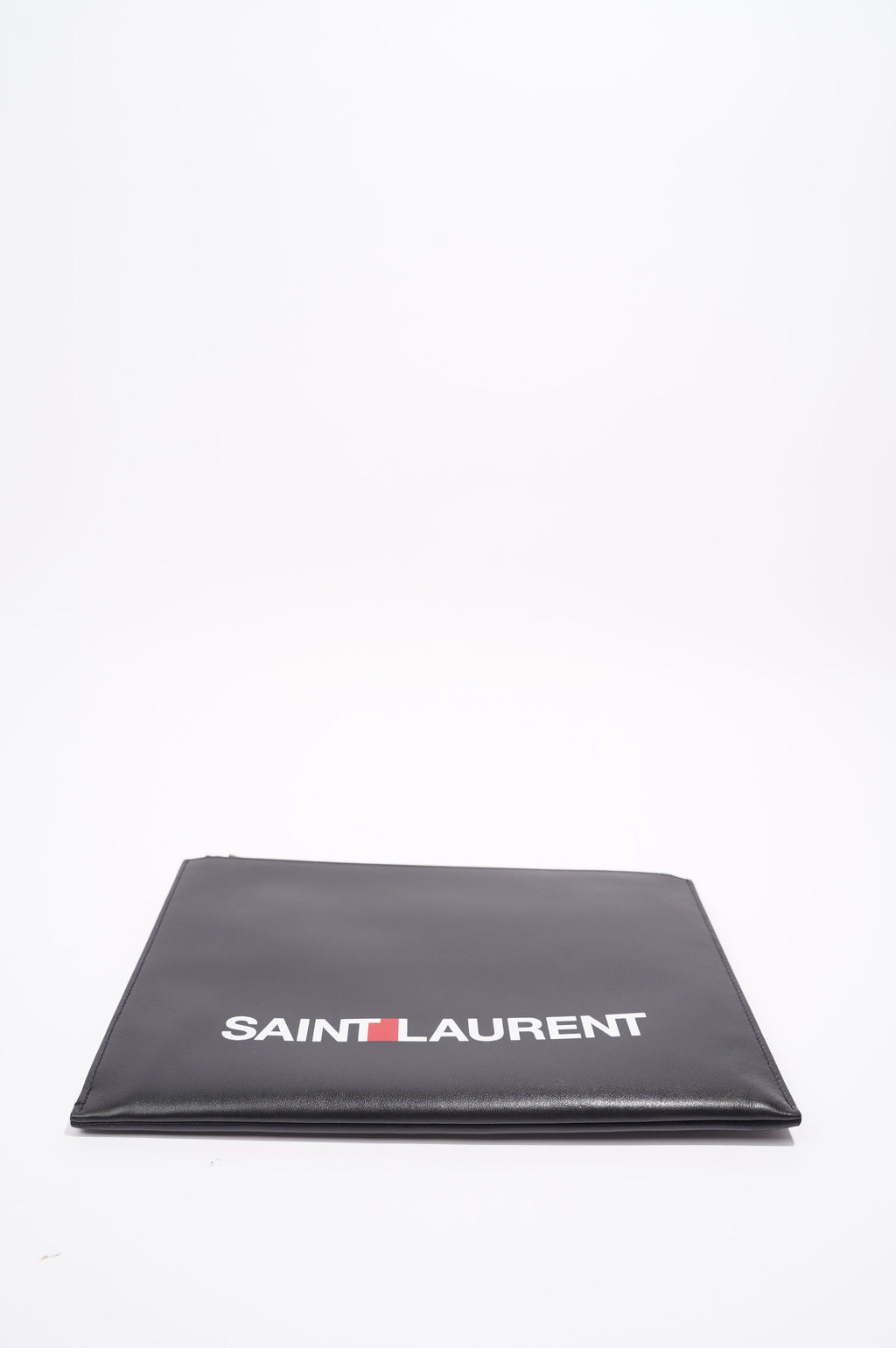 Saint Laurent Womens Zip Pouch Black Leather