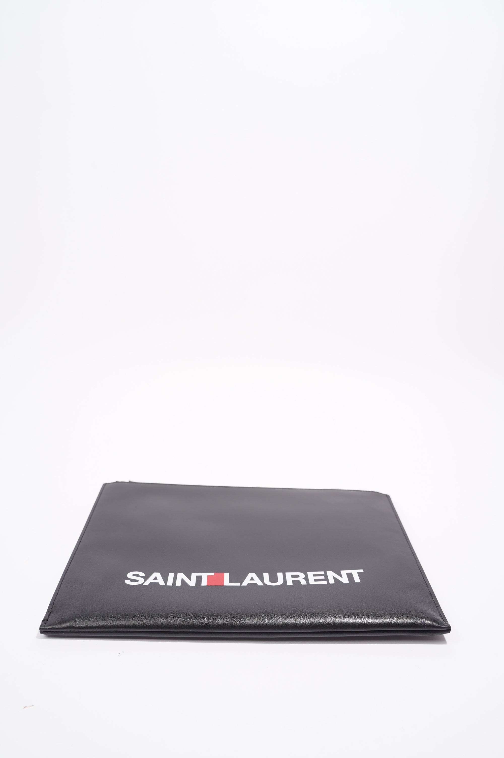 Saint Laurent Womens Zip Pouch Black Leather