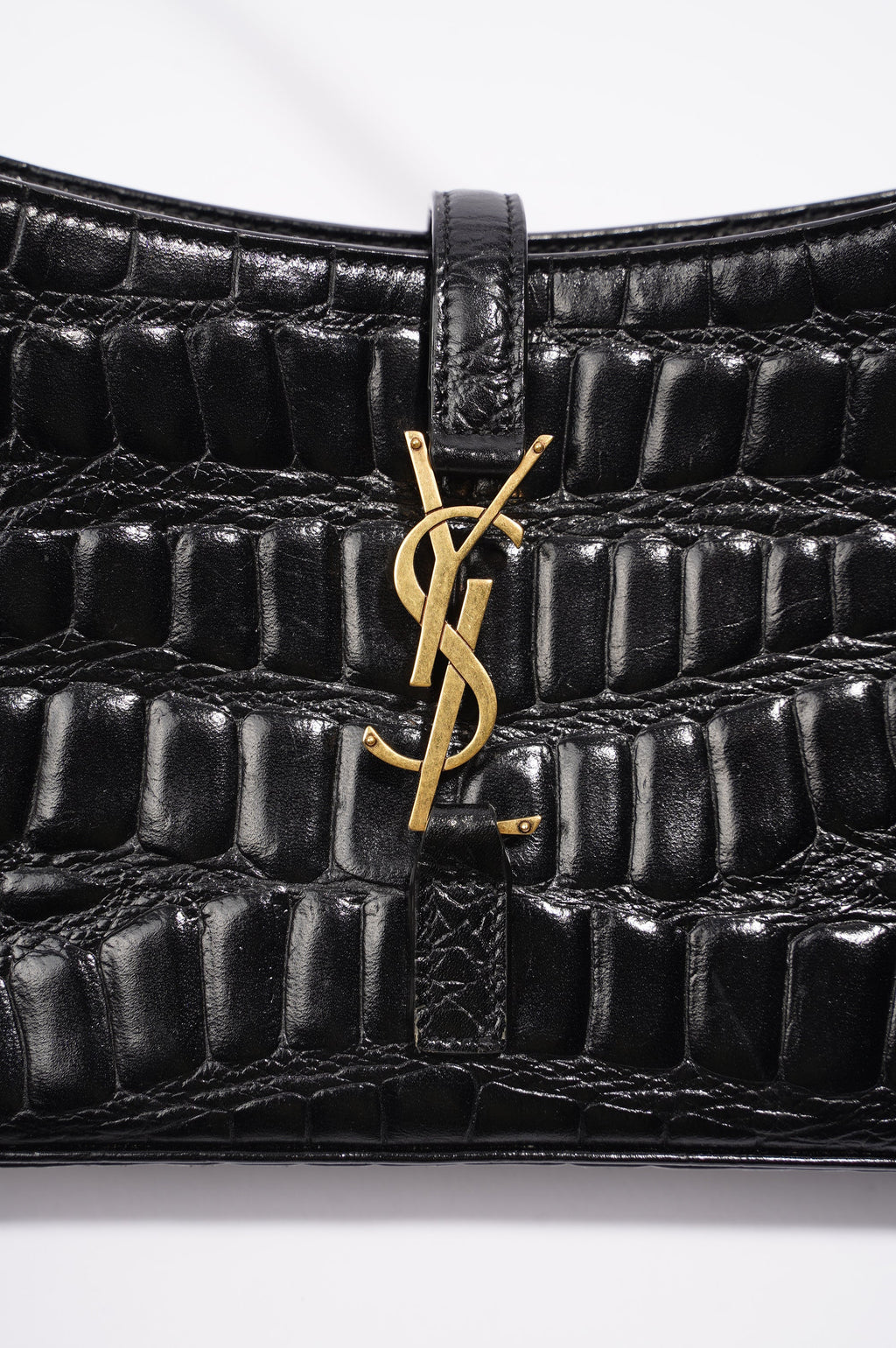 Saint Laurent Le 5 A 7 Hobo Bag Black Embossed Leather