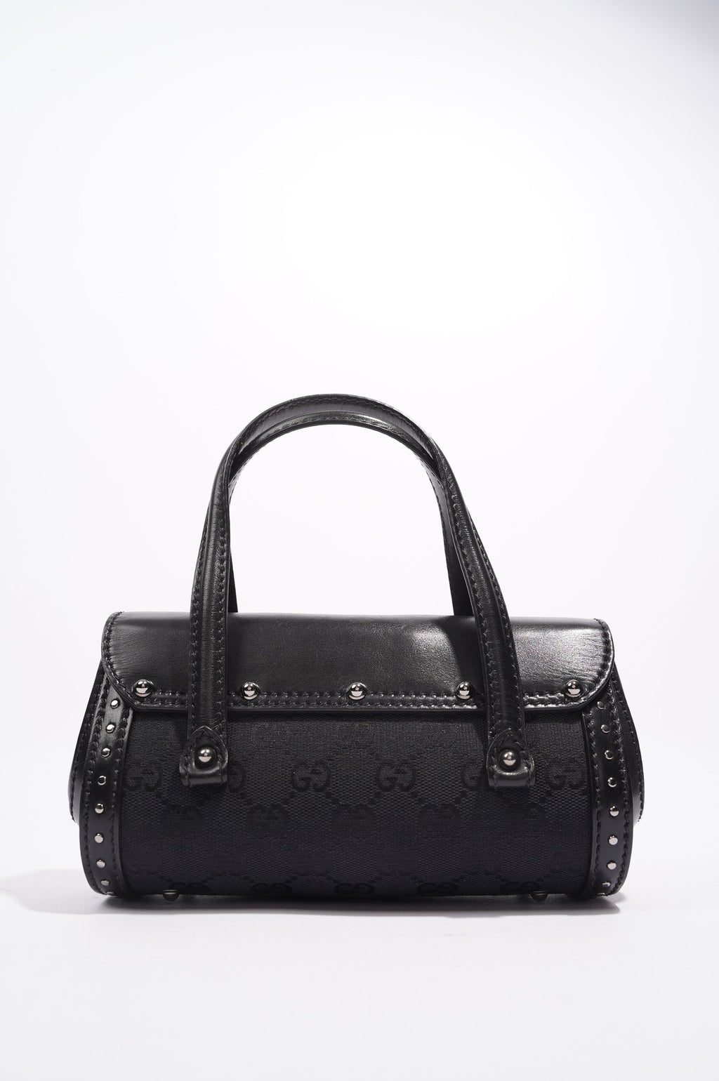 Gucci Womens Vintage Bamboo Top Handle Black