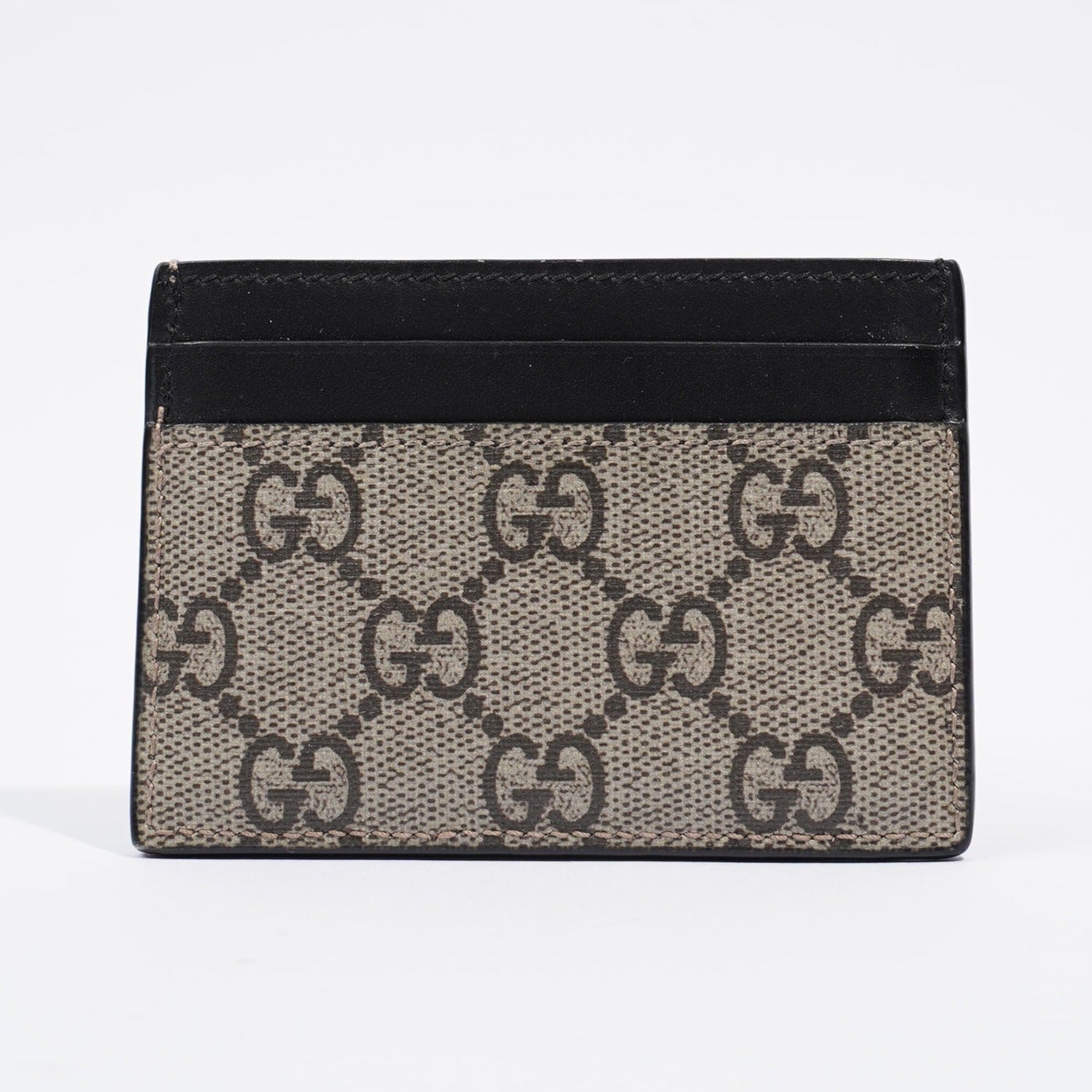 Gucci Womens Card Holder Brown / Black Canvas / Leather