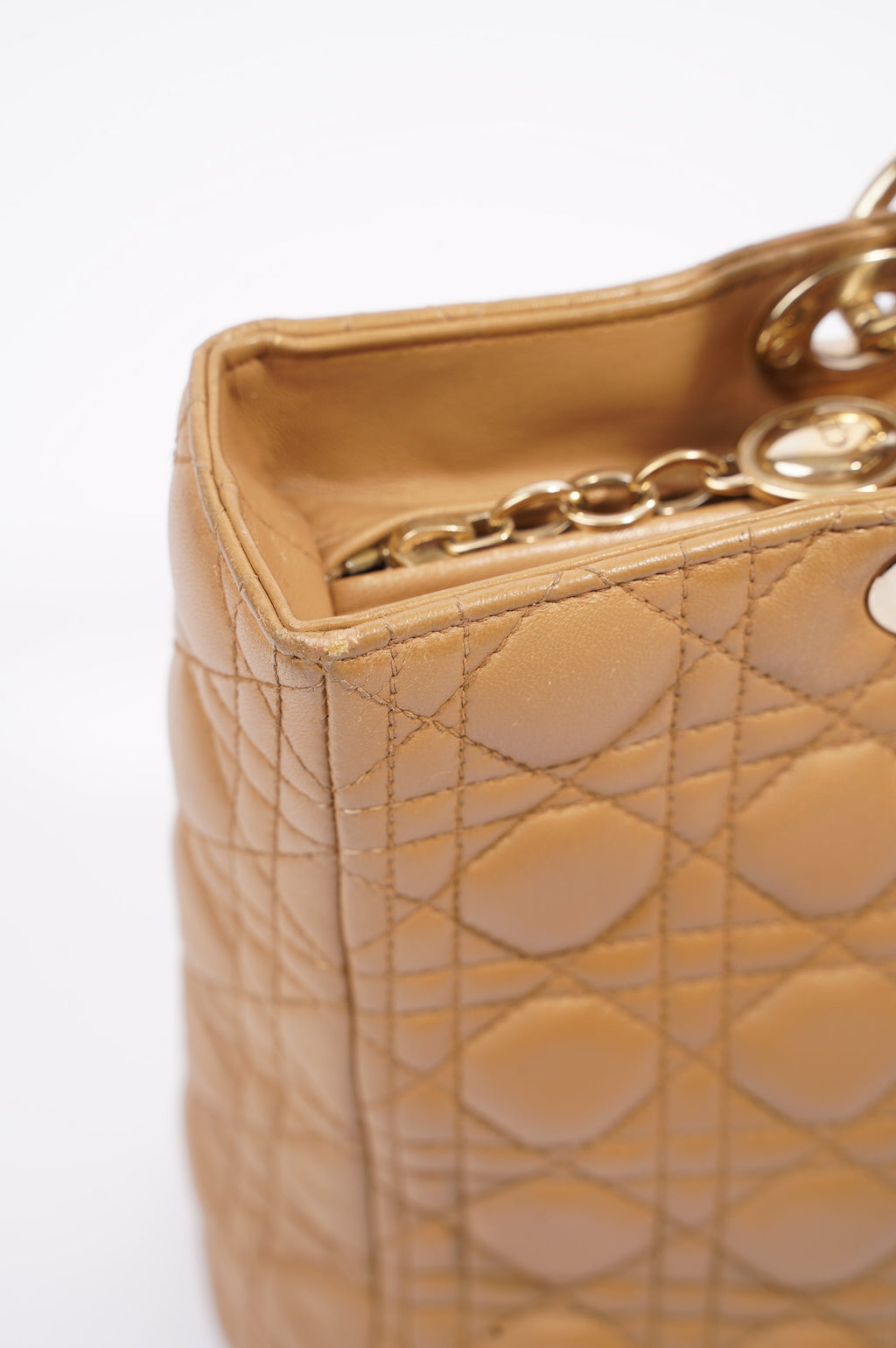 Christian Dior Womens Lady Dior Beige Large