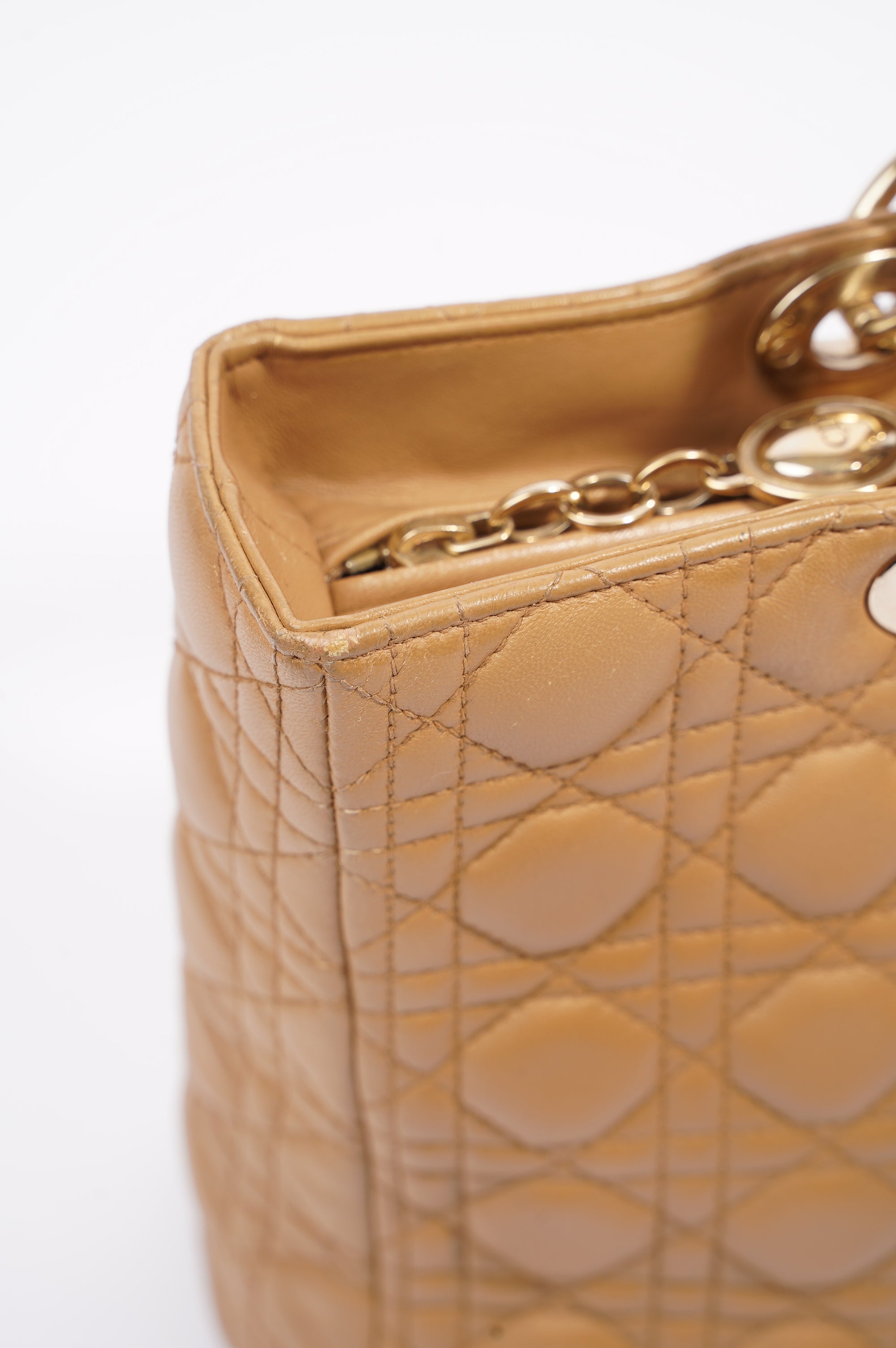 Christian Dior Womens Lady Dior Beige Large
