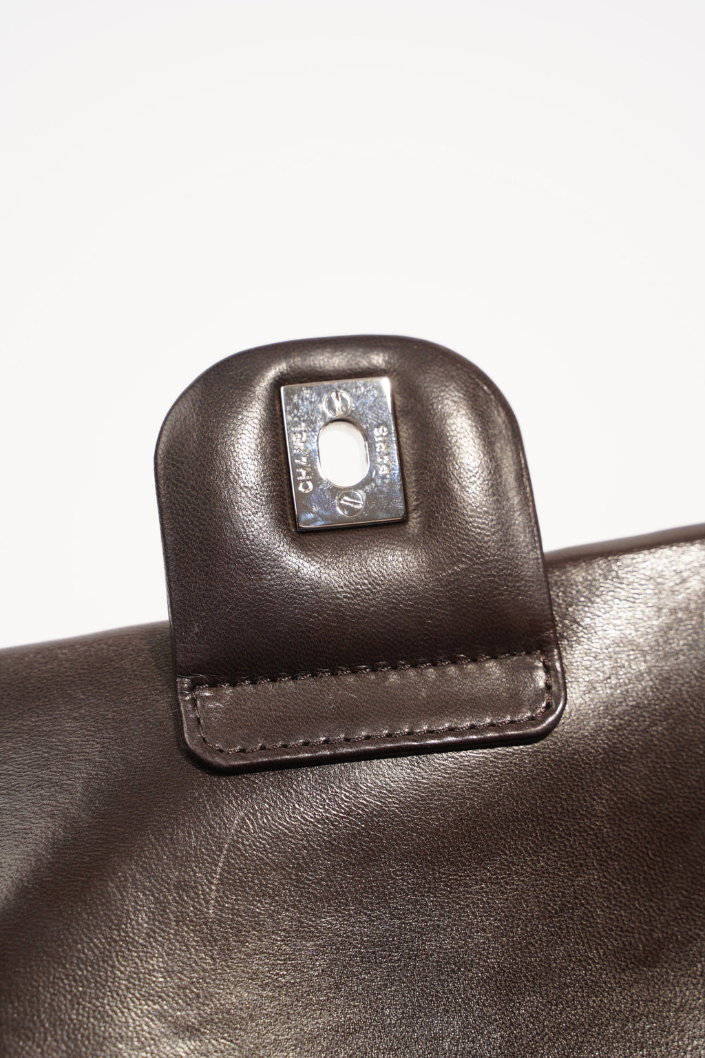 Chanel Womens Mademoiselle East West Bag Dark Brown