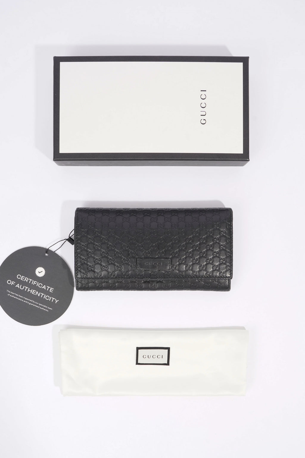Gucci Bi-Fold Wallet Guccissima Black Leather