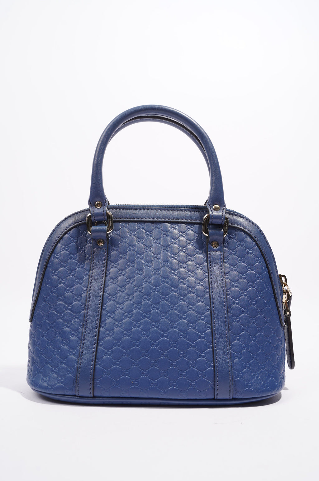 Gucci Womens Dome Bag Blue Leather Small