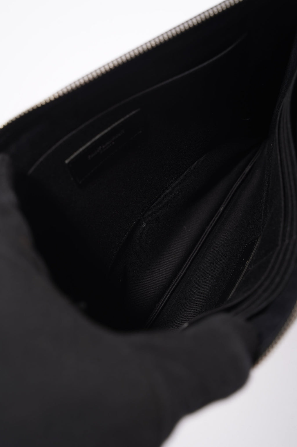 Saint Laurent Womens Zip Pouch Black Leather