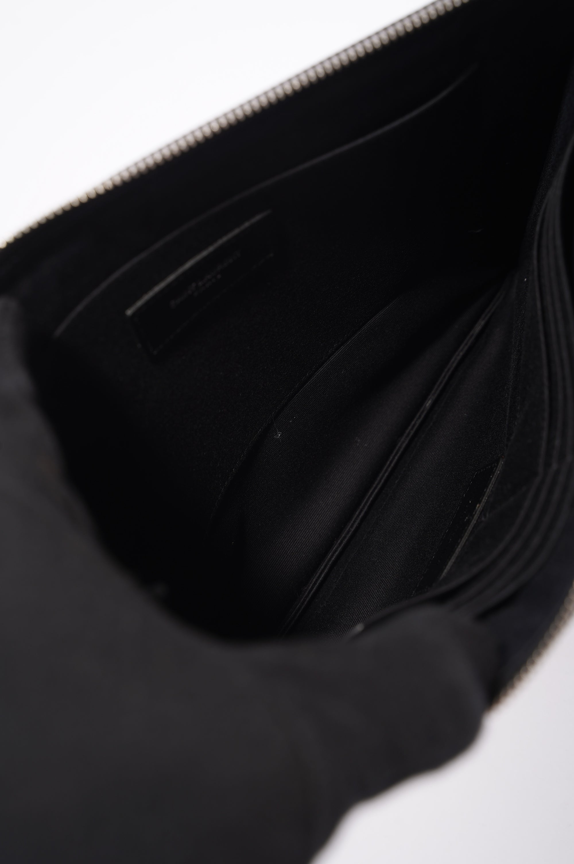 Saint Laurent Womens Zip Pouch Black Leather