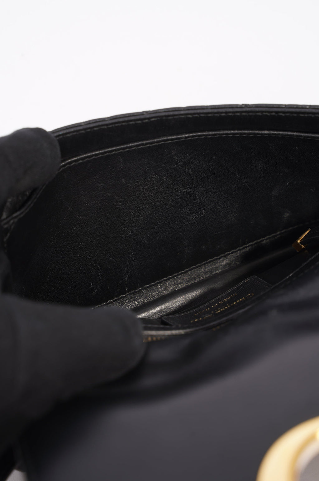 Christian Dior Womens Dior Caro Bag Black Leather Small