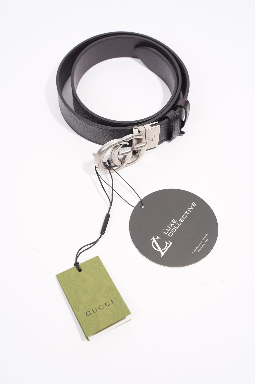 Gucci Mens GG Belt Black Leather 100cm - 40"