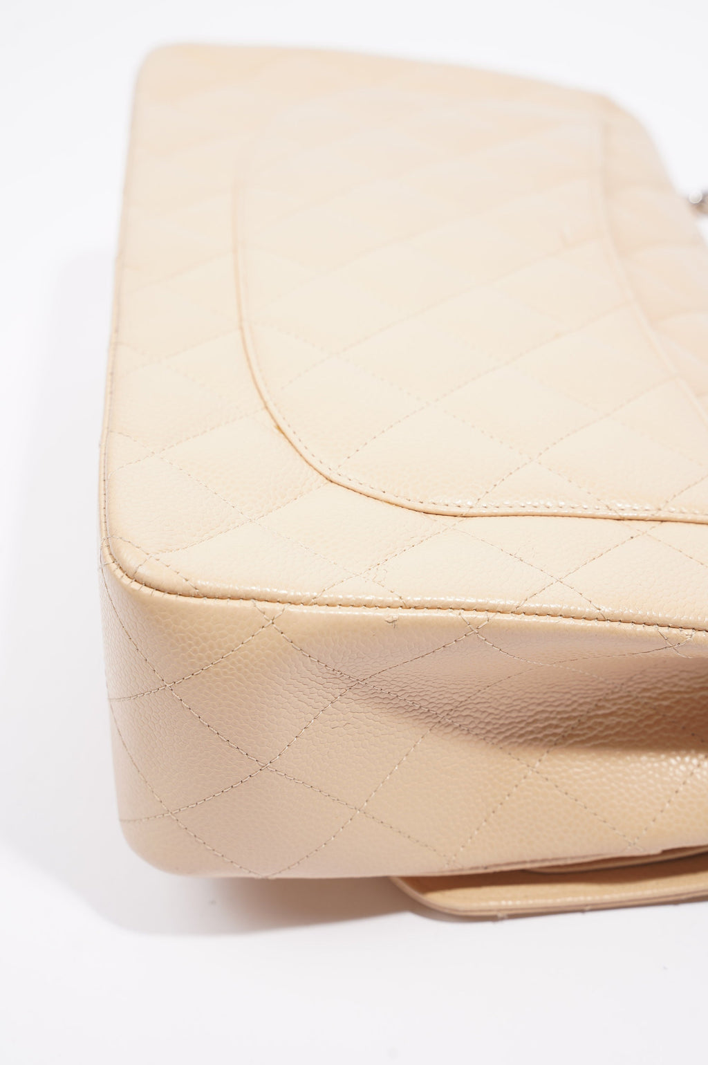 Chanel Womens Classic Flap Beige Caviar Large