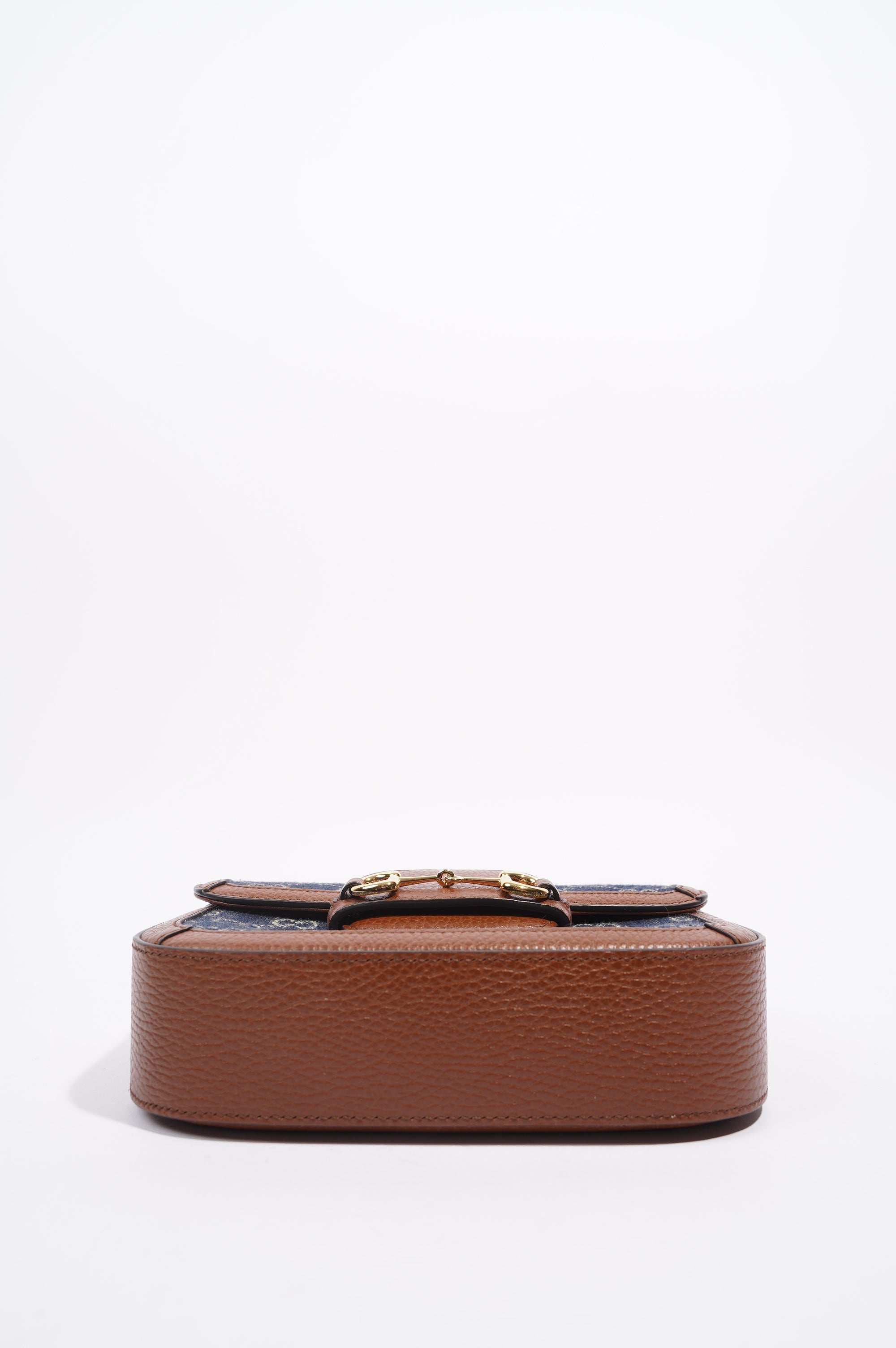 Gucci Womens Horsebit 1955 Mini Bag Demin / Brown