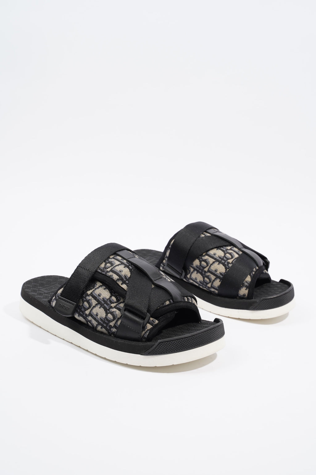 Christian Dior Mens Alpha Sandal Black / Beige / Oblique EU 40 / UK 6