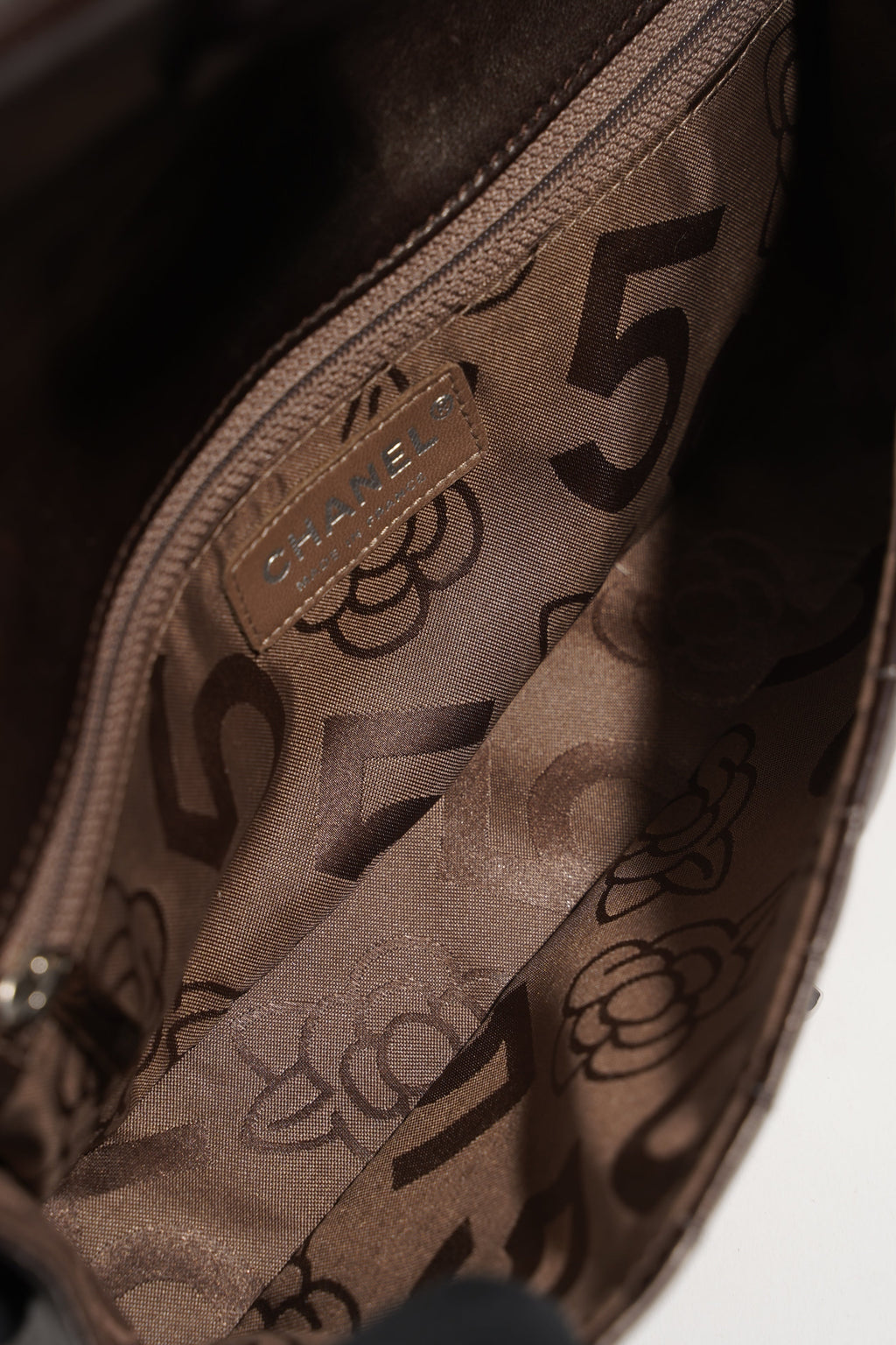 Chanel Womens Mademoiselle East West Bag Dark Brown