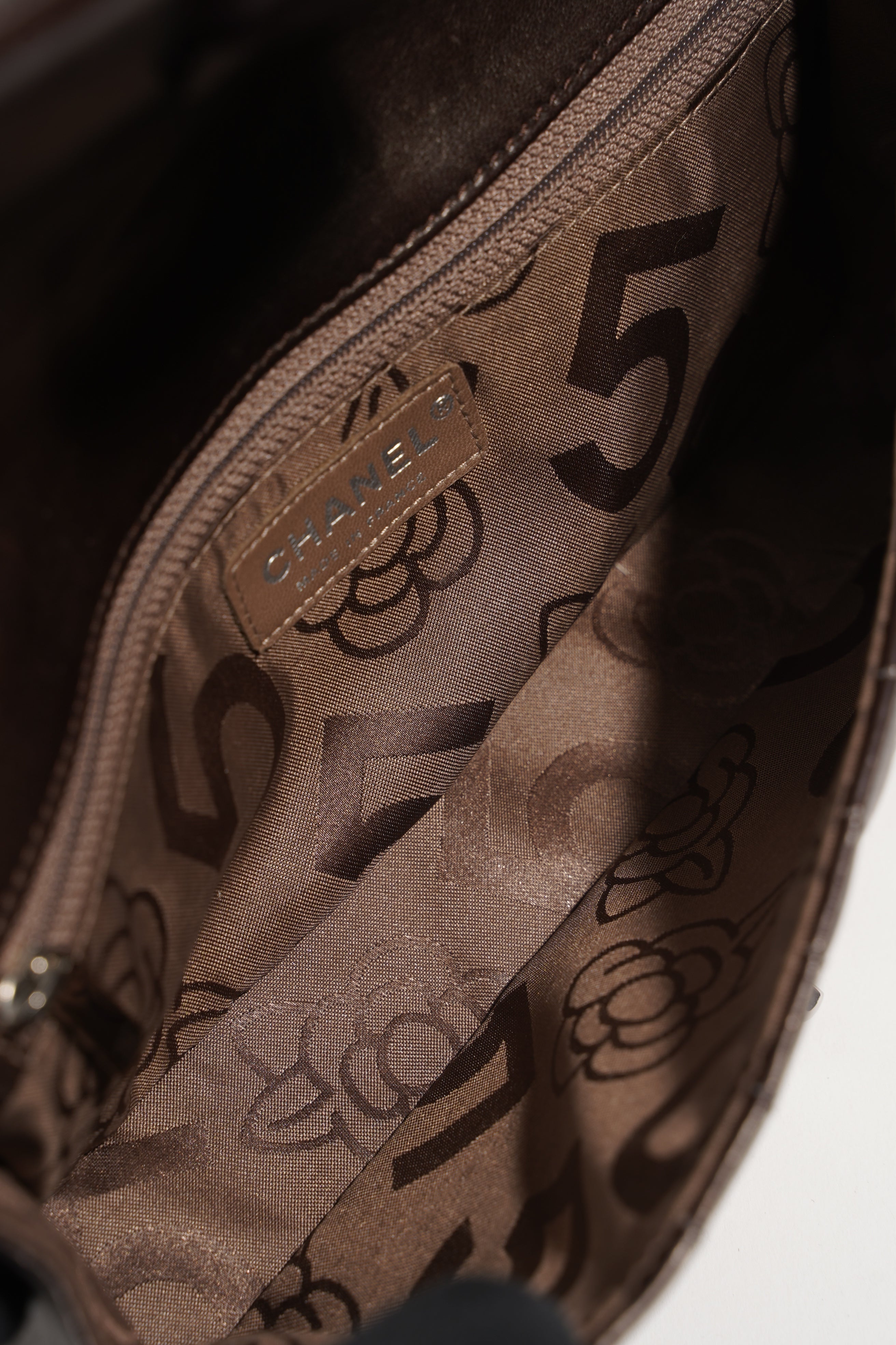 Chanel Womens Mademoiselle East West Bag Dark Brown