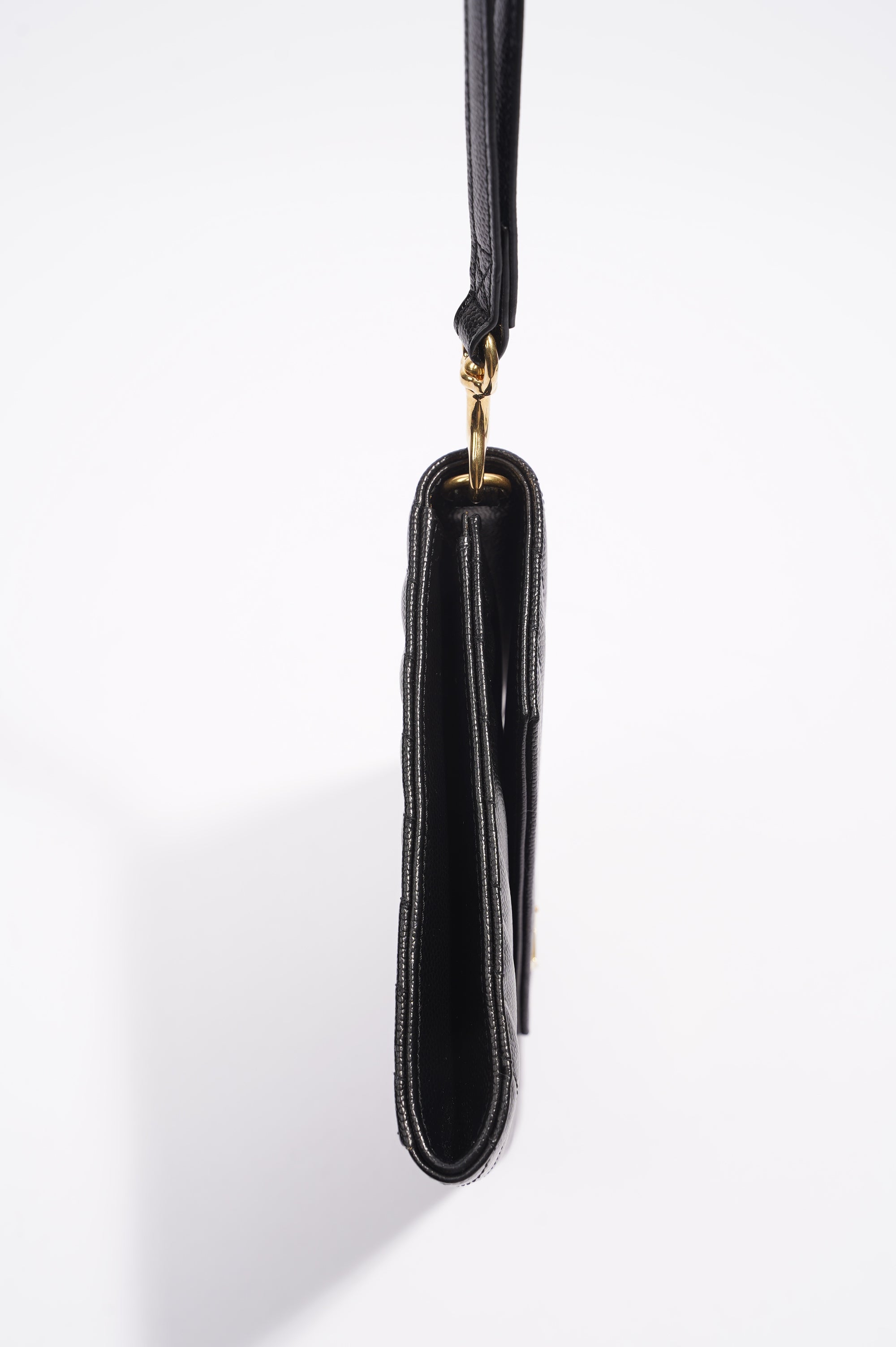 Saint Laurent Envelope Wristlet Clutch Black Leather