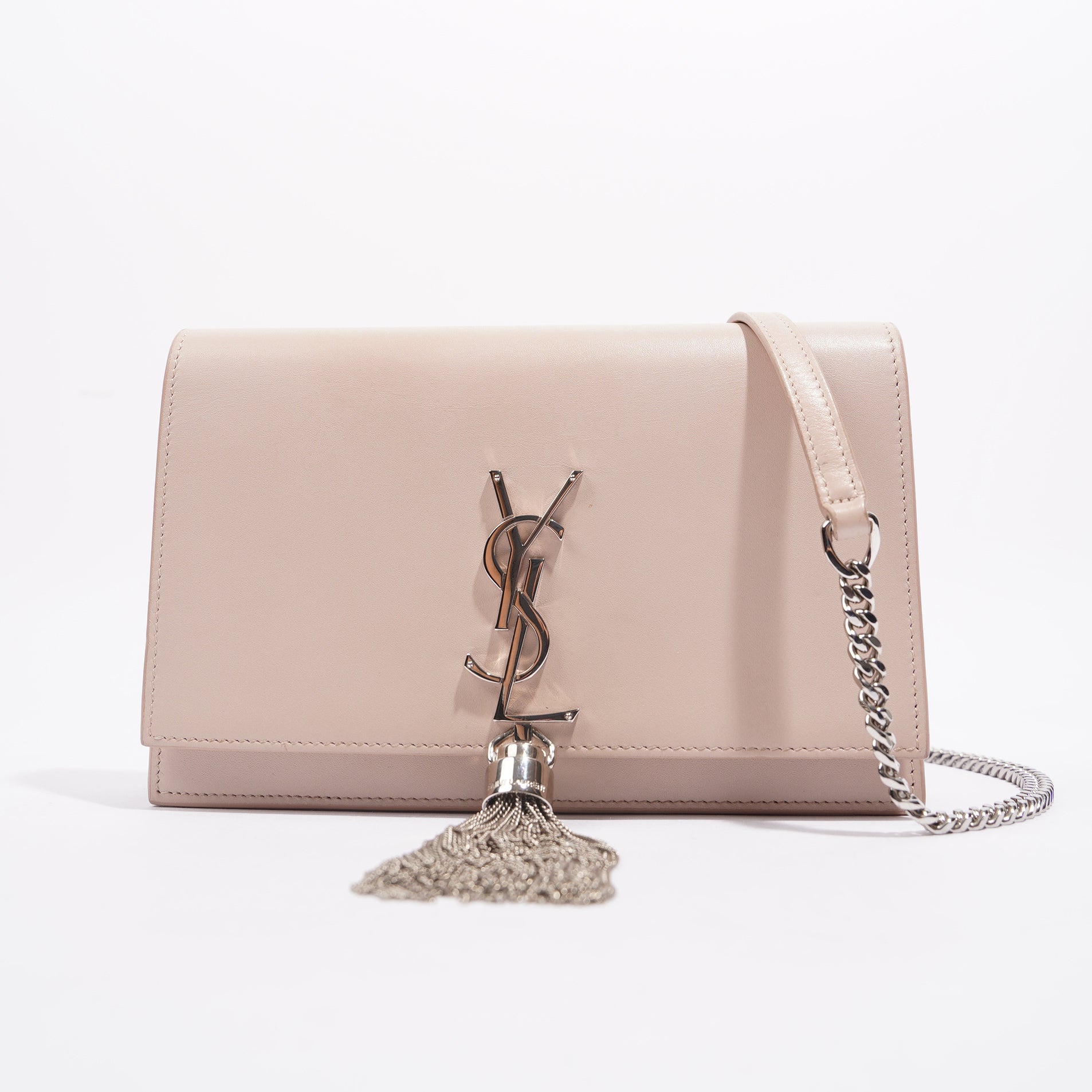 Saint Laurent Womens Kate Tassel Bag Pink Leather Small