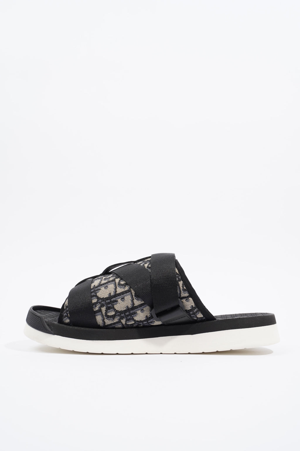 Christian Dior Mens Alpha Sandal Black / Beige / Oblique EU 40 / UK 6