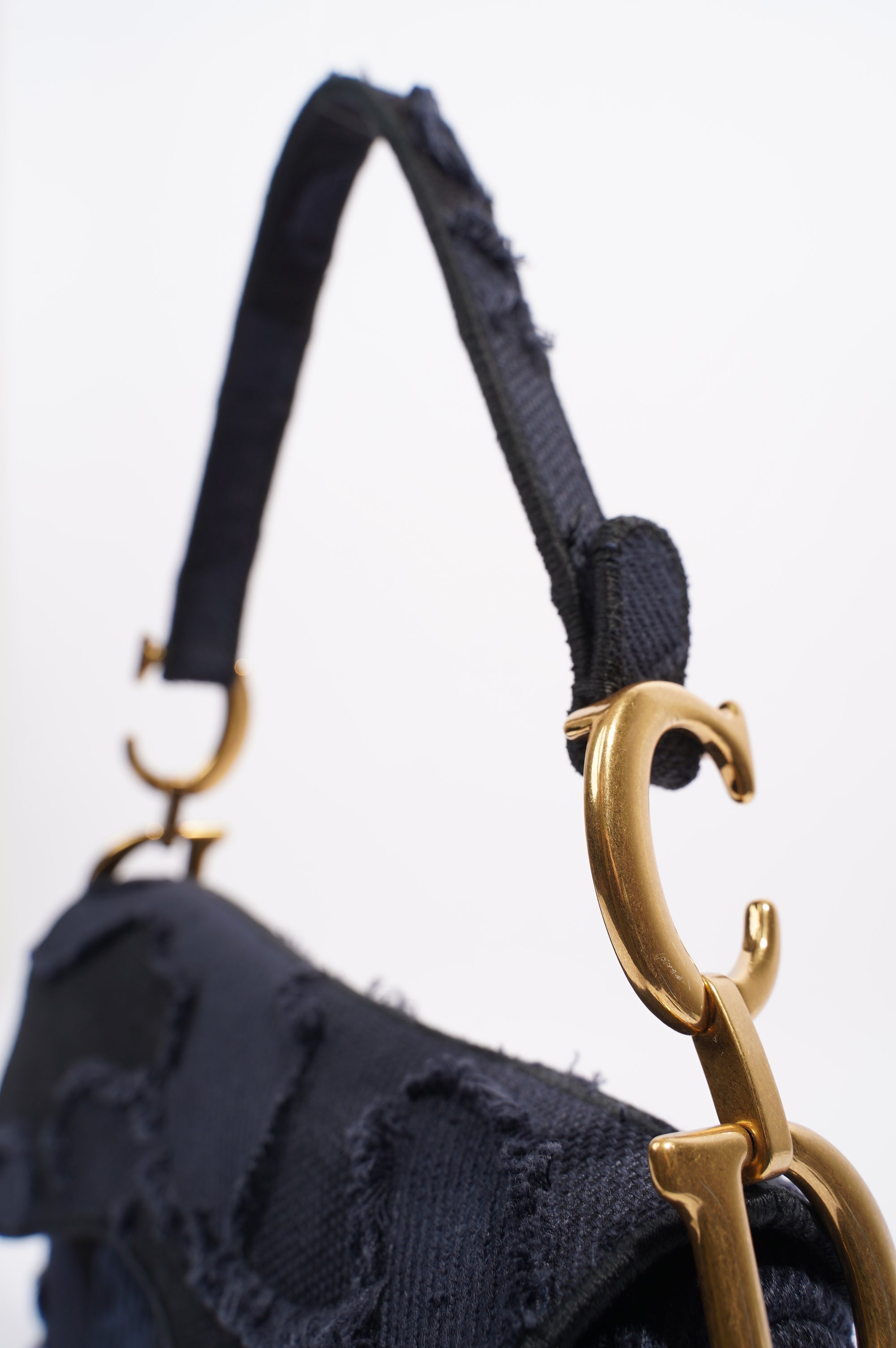 Christian Dior Womens Saddle Camouflage Bag Navy Canvas Medium