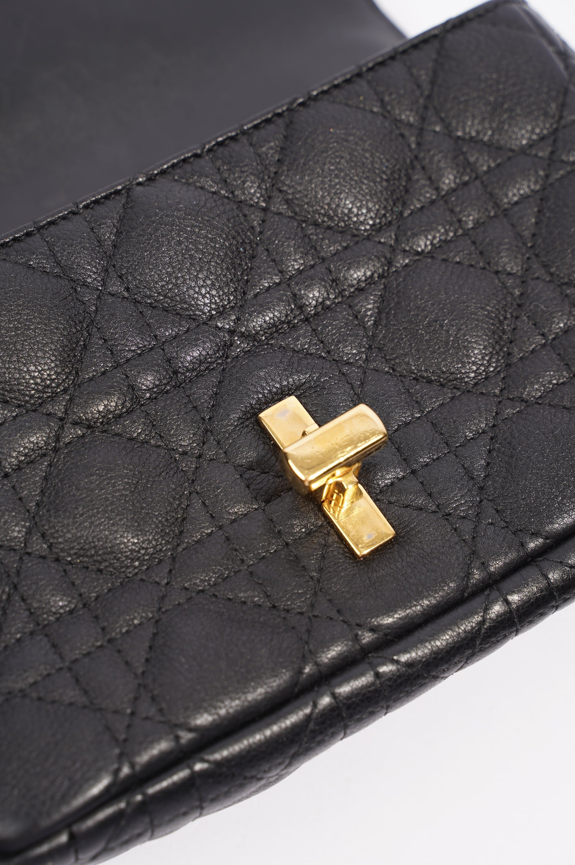 Christian Dior Womens Dior Caro Bag Black Leather Small