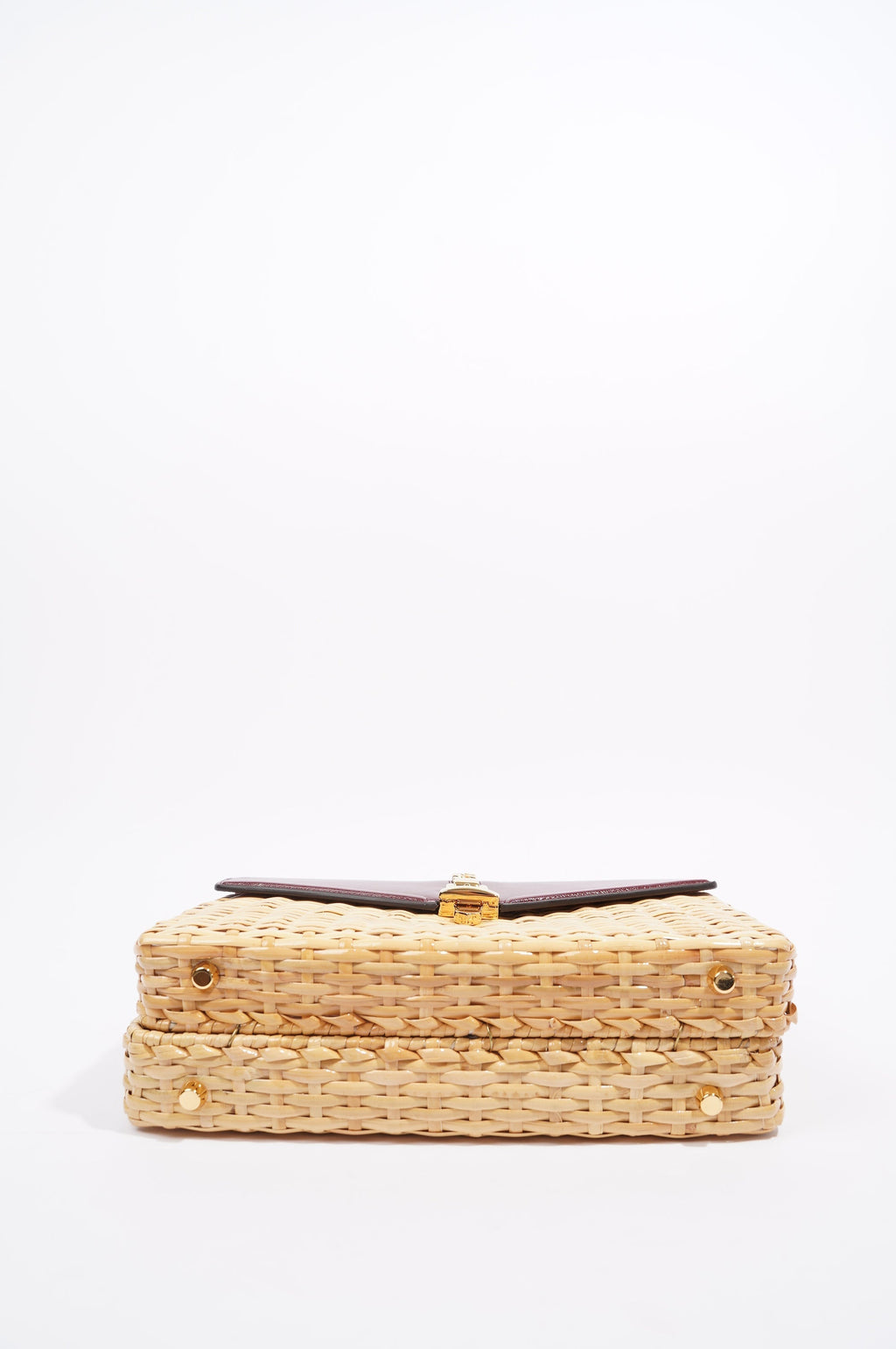 Gucci Sylvie 1969 Handbag Wicker / Burgundy