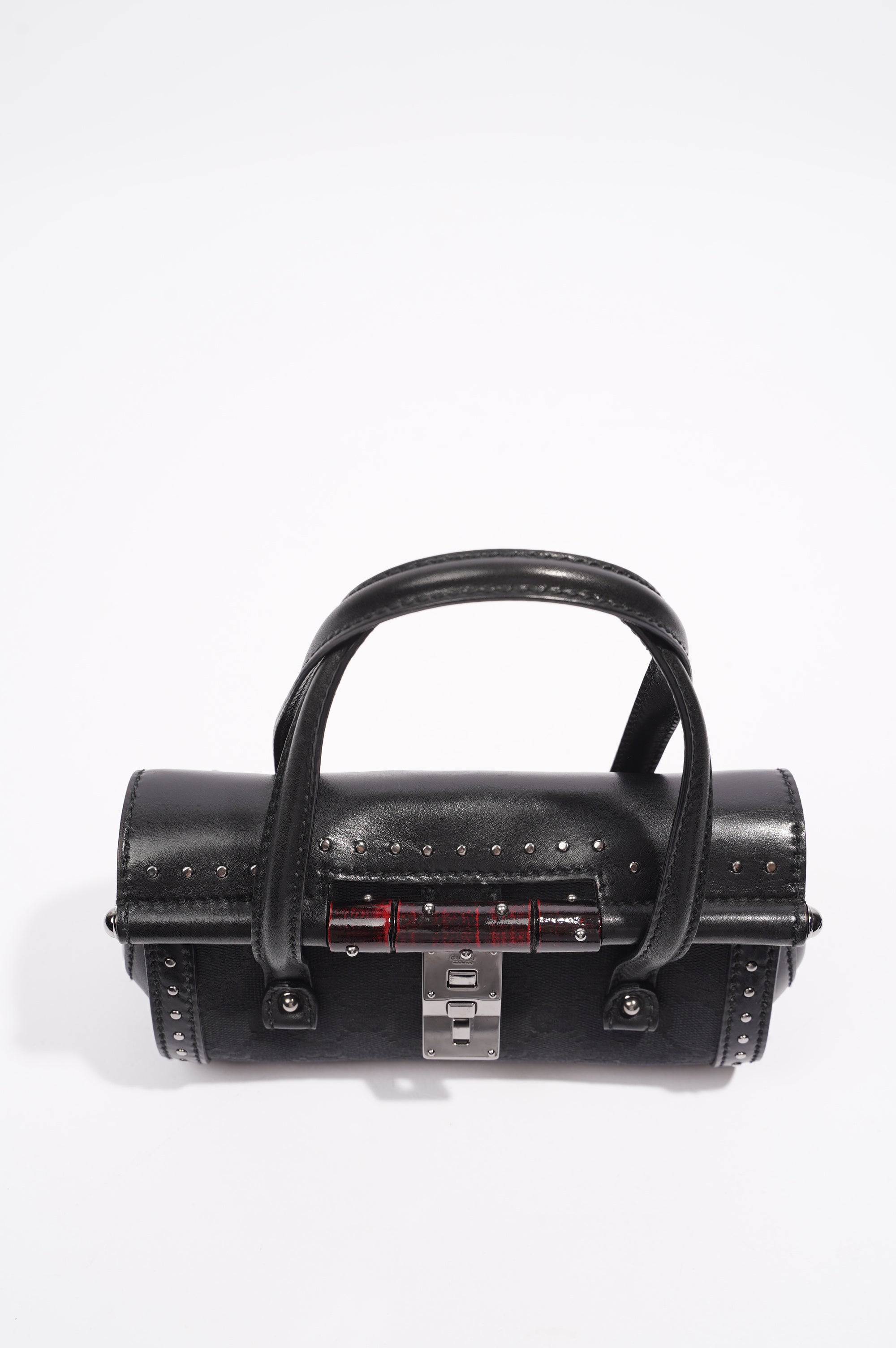 Gucci Womens Vintage Bamboo Top Handle Black