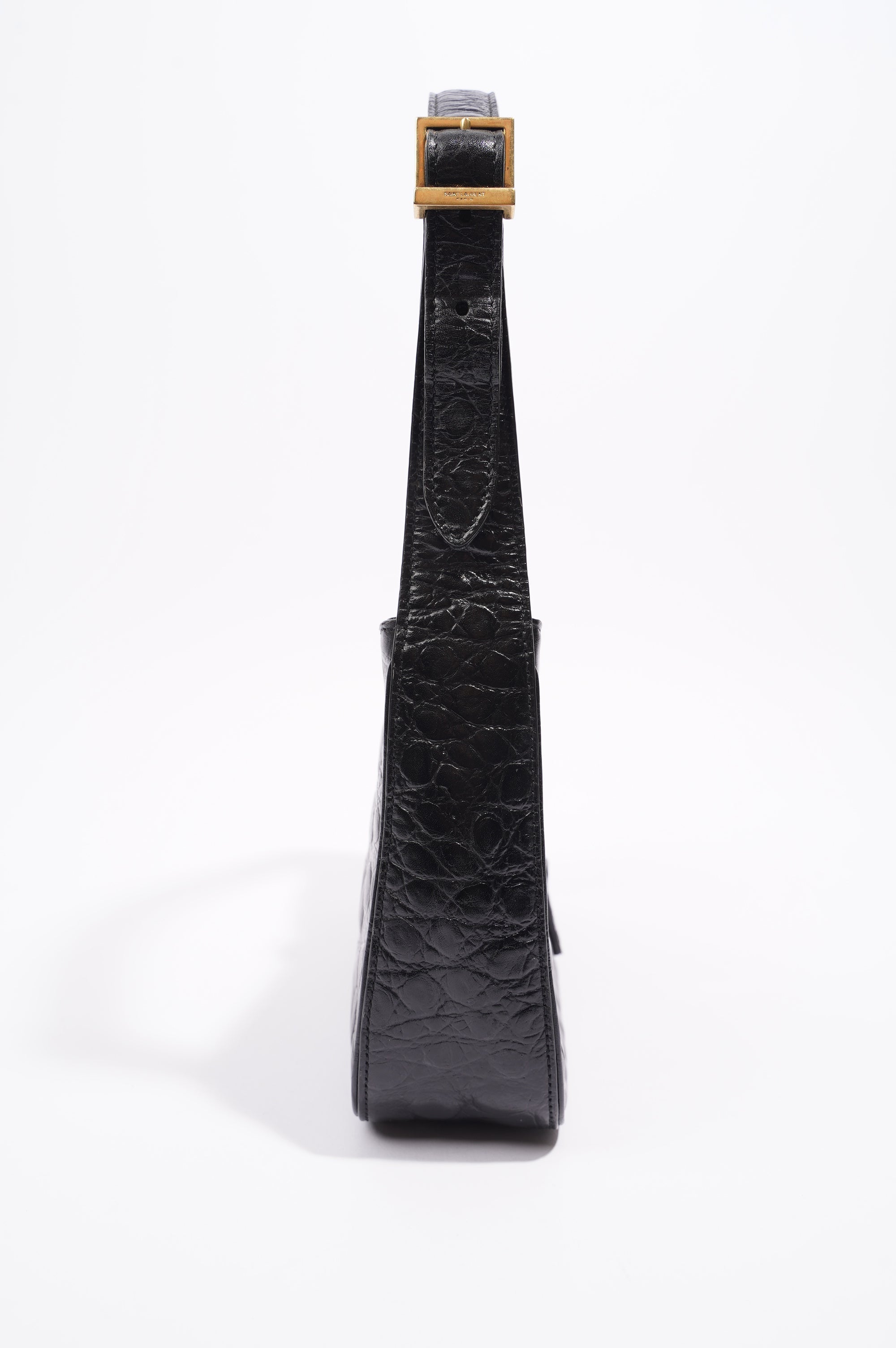 Saint Laurent Le 5 A 7 Hobo Bag Black Embossed Leather
