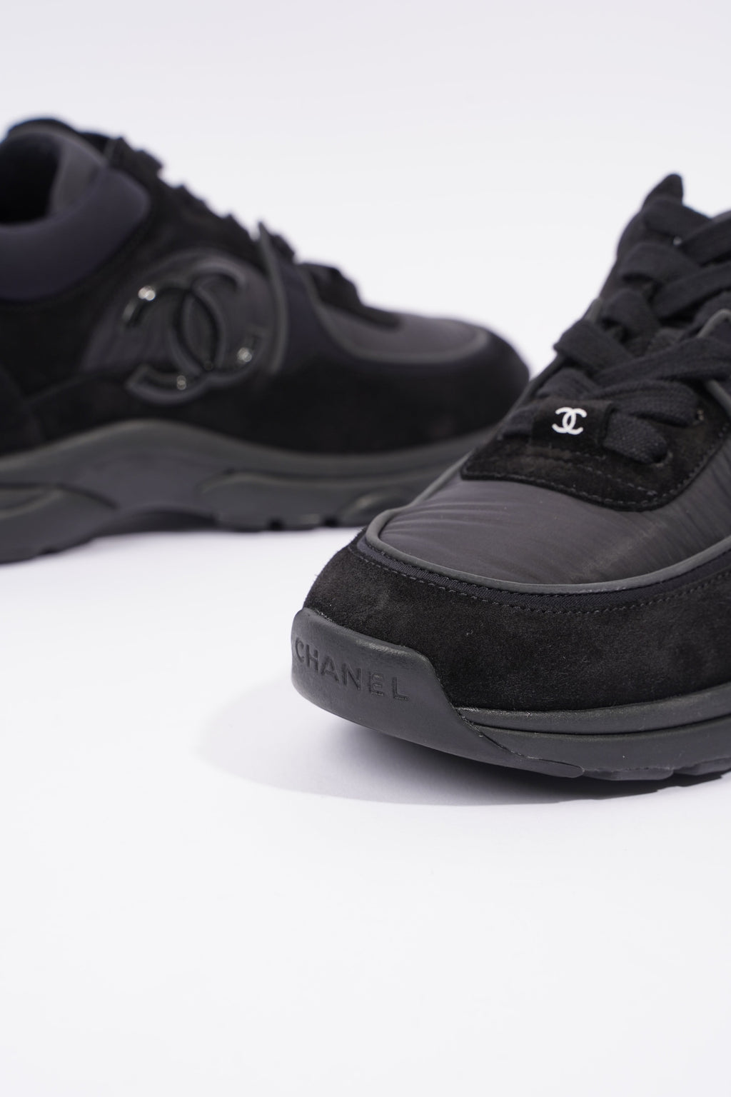 Chanel Interlocking CC Logo Black Nylon EU 37.5 UK 4.5