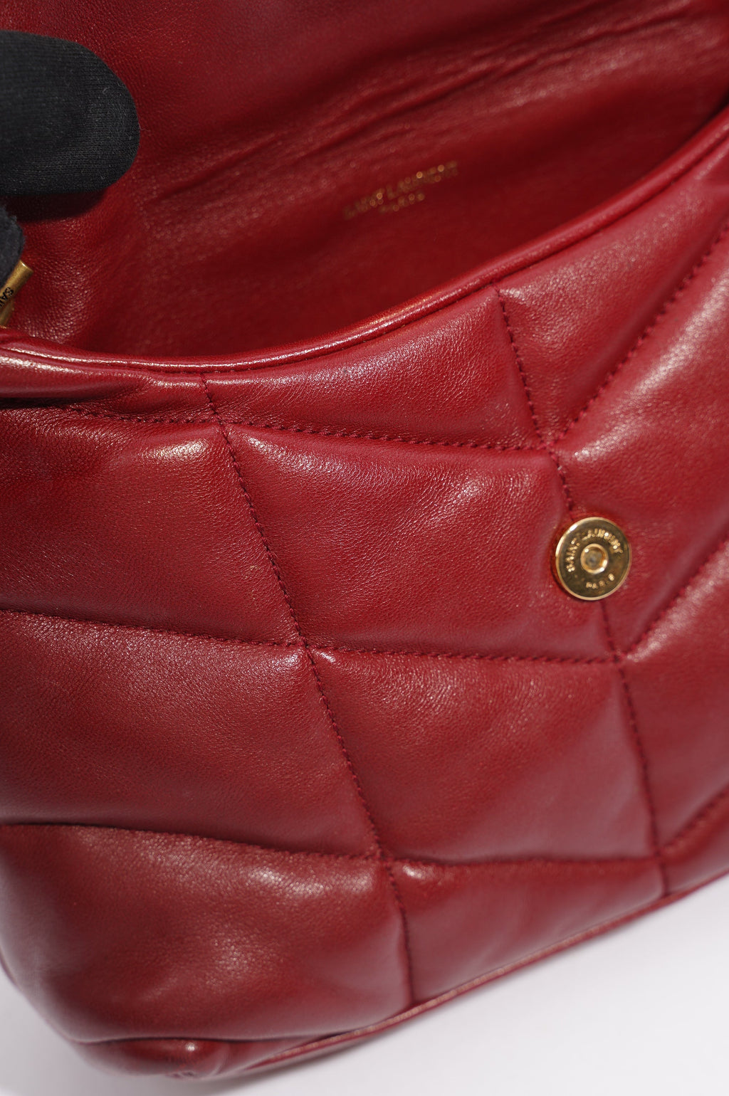 Saint Laurent Womens Lou Lou Puffer Red / Gold Toy