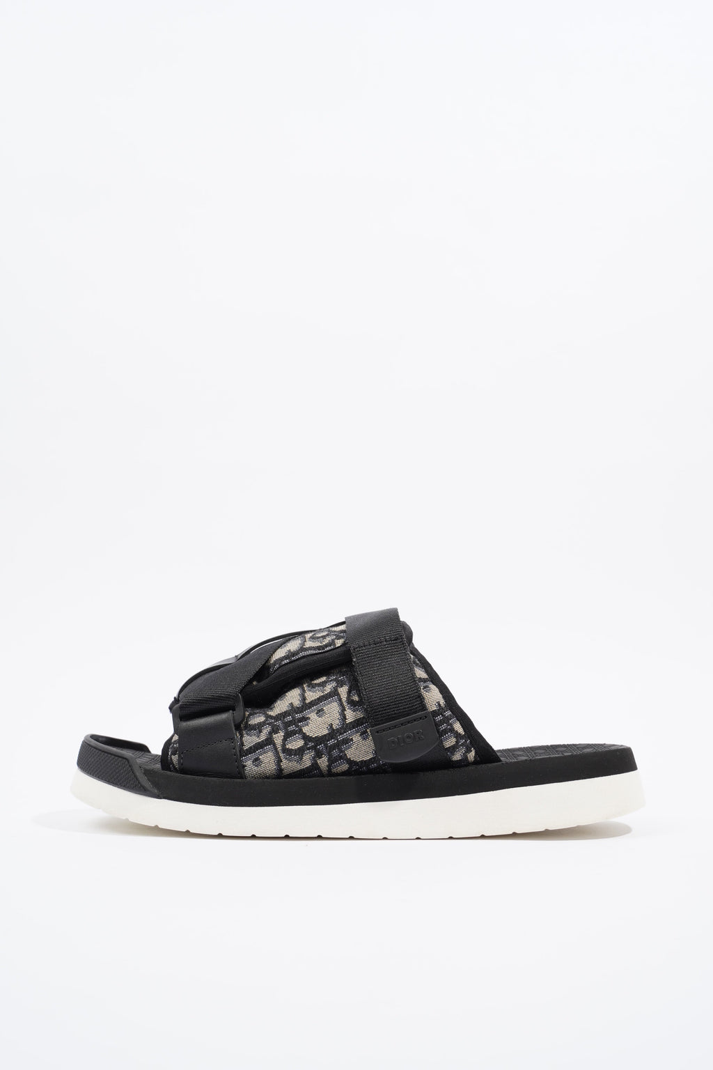 Christian Dior Mens Alpha Sandal Black / Beige / Oblique EU 40 / UK 6