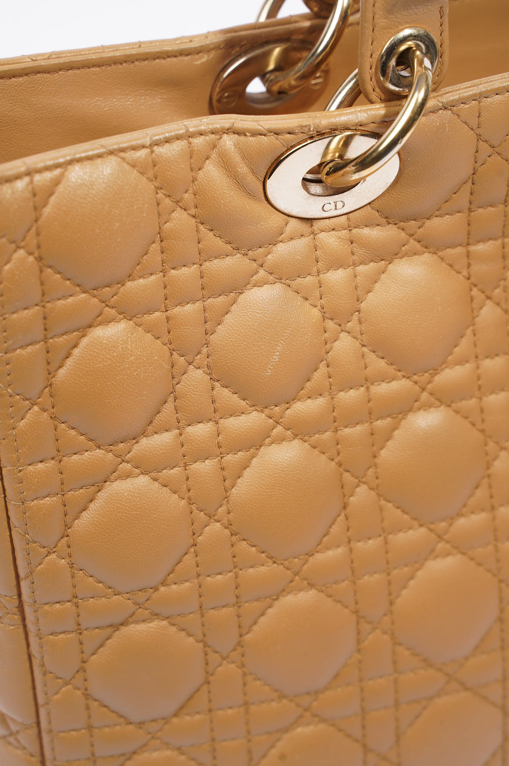 Christian Dior Womens Lady Dior Beige Large