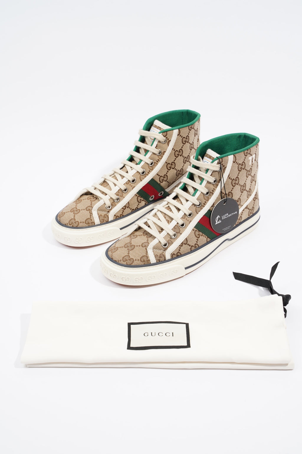 Gucci Tennis 1997 High Top Sneaker Supreme / Red / Green EU 38 / UK 5
