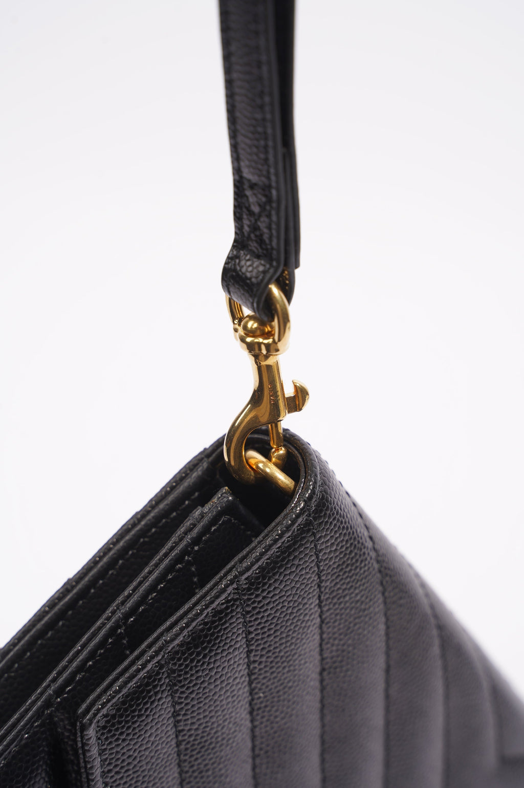 Saint Laurent Envelope Wristlet Clutch Black Leather