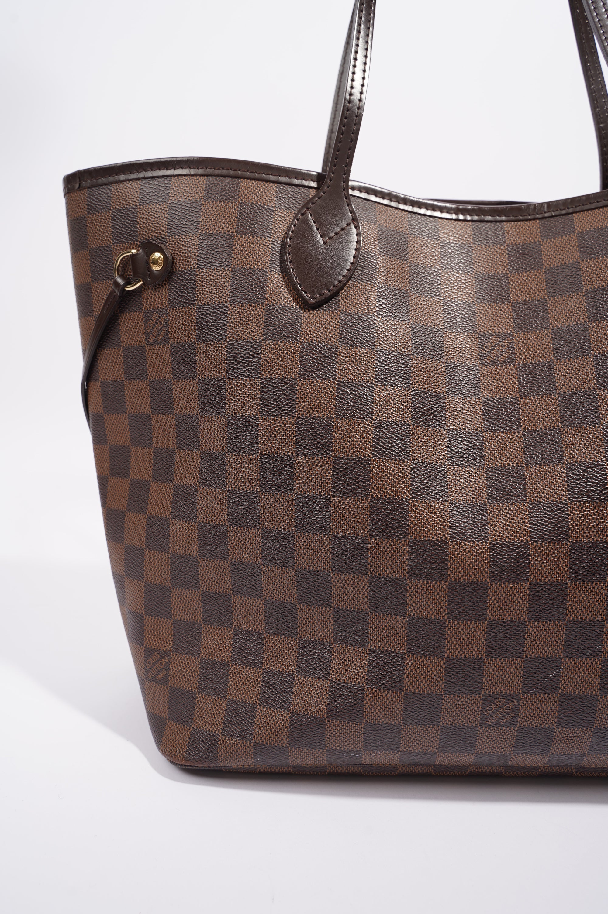 Louis Vuitton Womens Neverfull Bag Damier Ebene Canvas MM