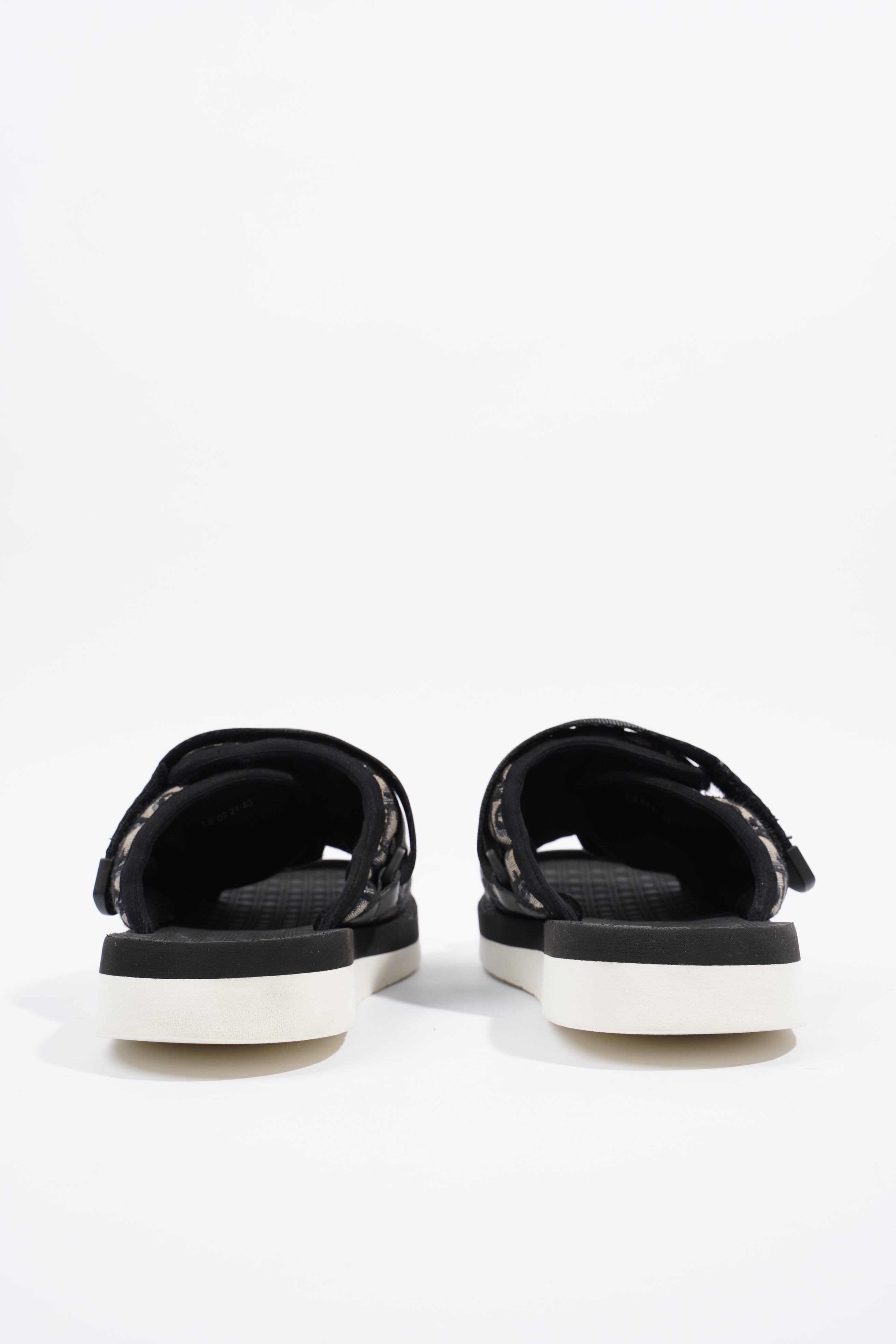 Christian Dior Mens Alpha Sandal Black / Beige / Oblique EU 40 / UK 6