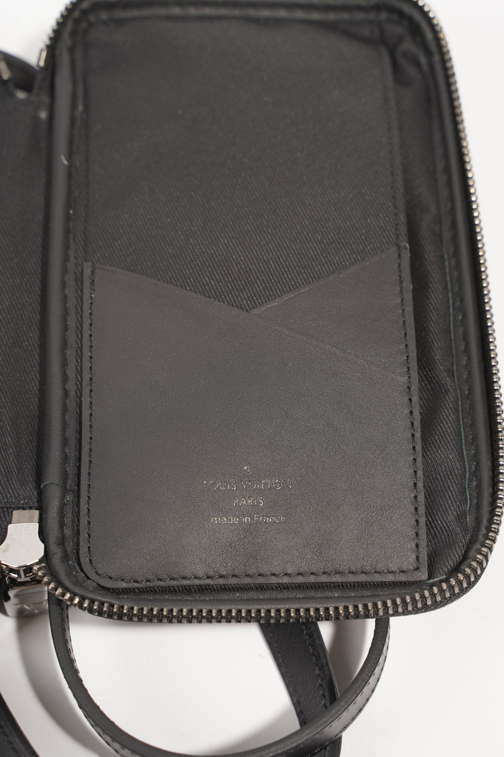 Louis Vuitton Womens Phone Pouch Monogram Eclipse Crossbody Bag