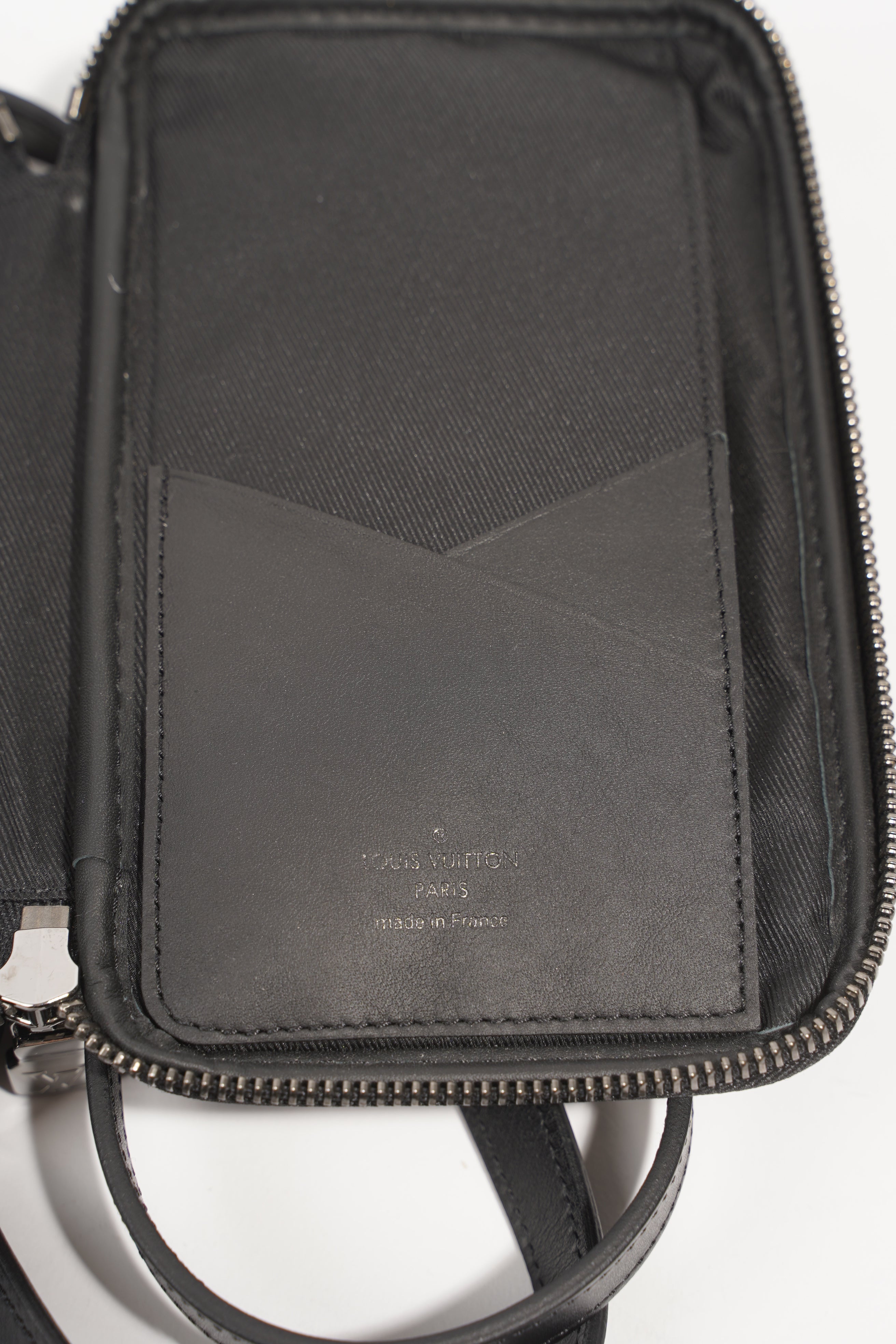 Louis Vuitton Womens Phone Pouch Monogram Eclipse Crossbody Bag