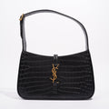 Saint Laurent Womens Le 5 A 7 Bag Black Croc