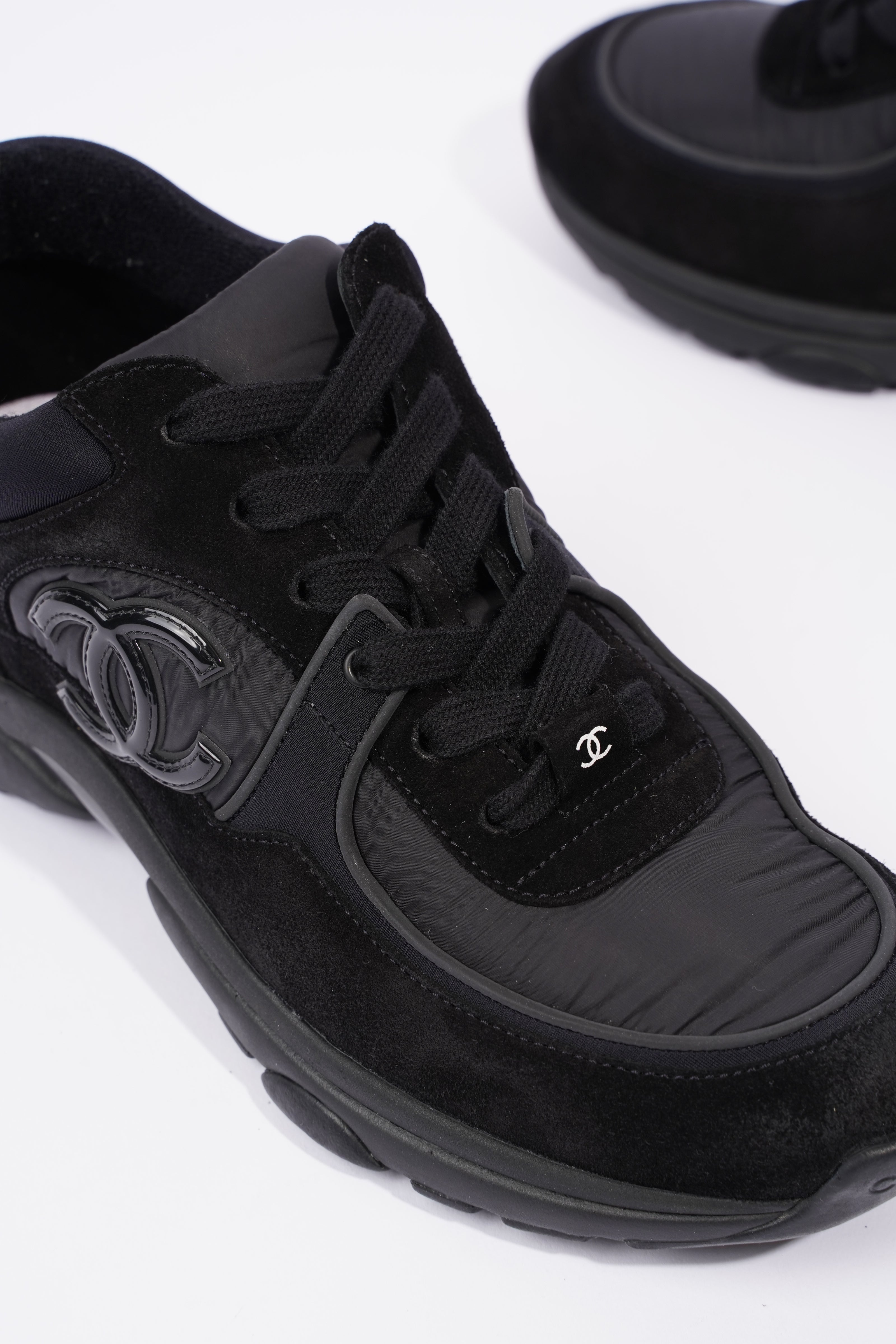Chanel Interlocking CC Logo Black Nylon EU 37.5 UK 4.5