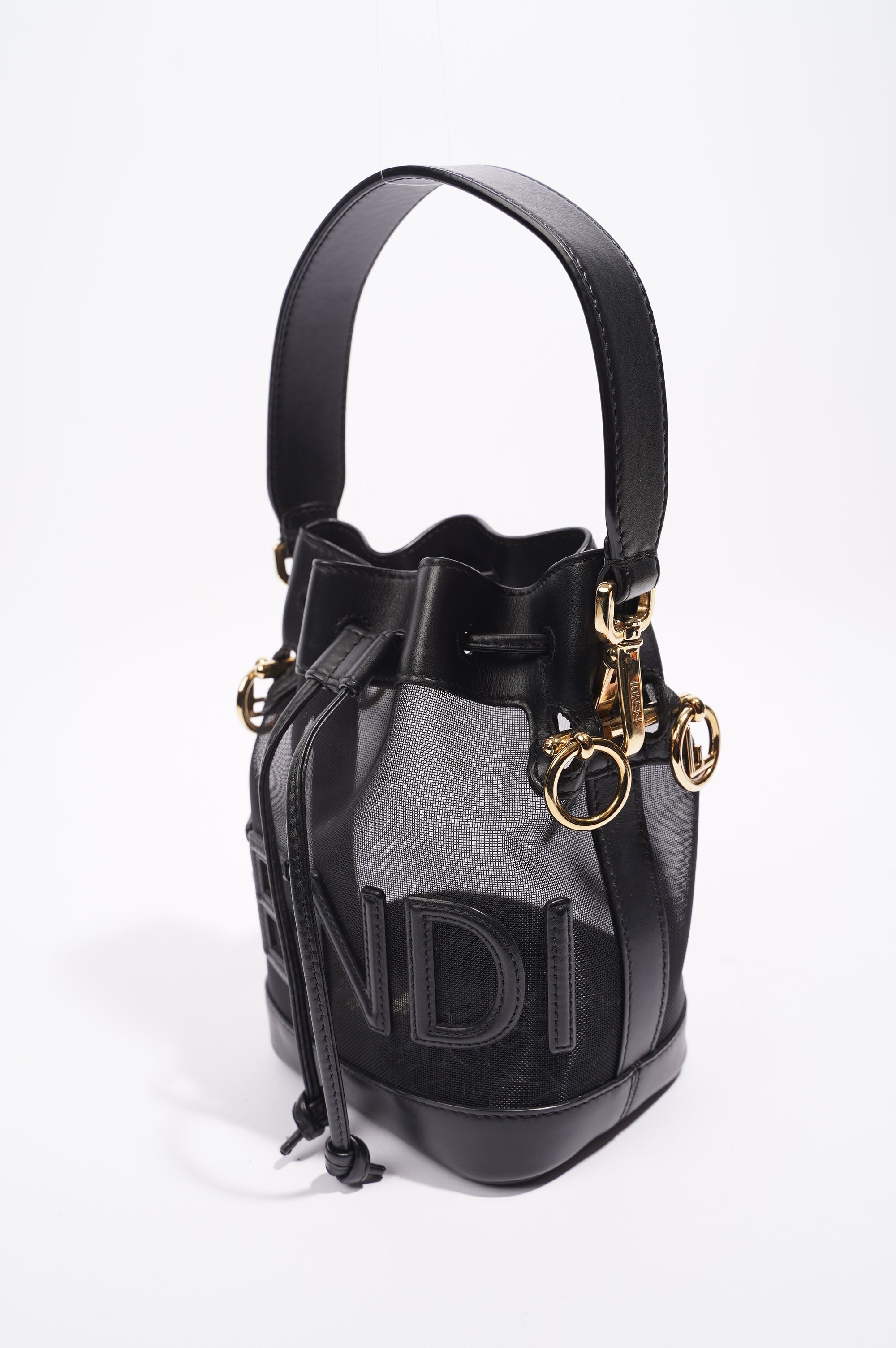 Fendi Womens Mon Tresor Mini Bag Black
