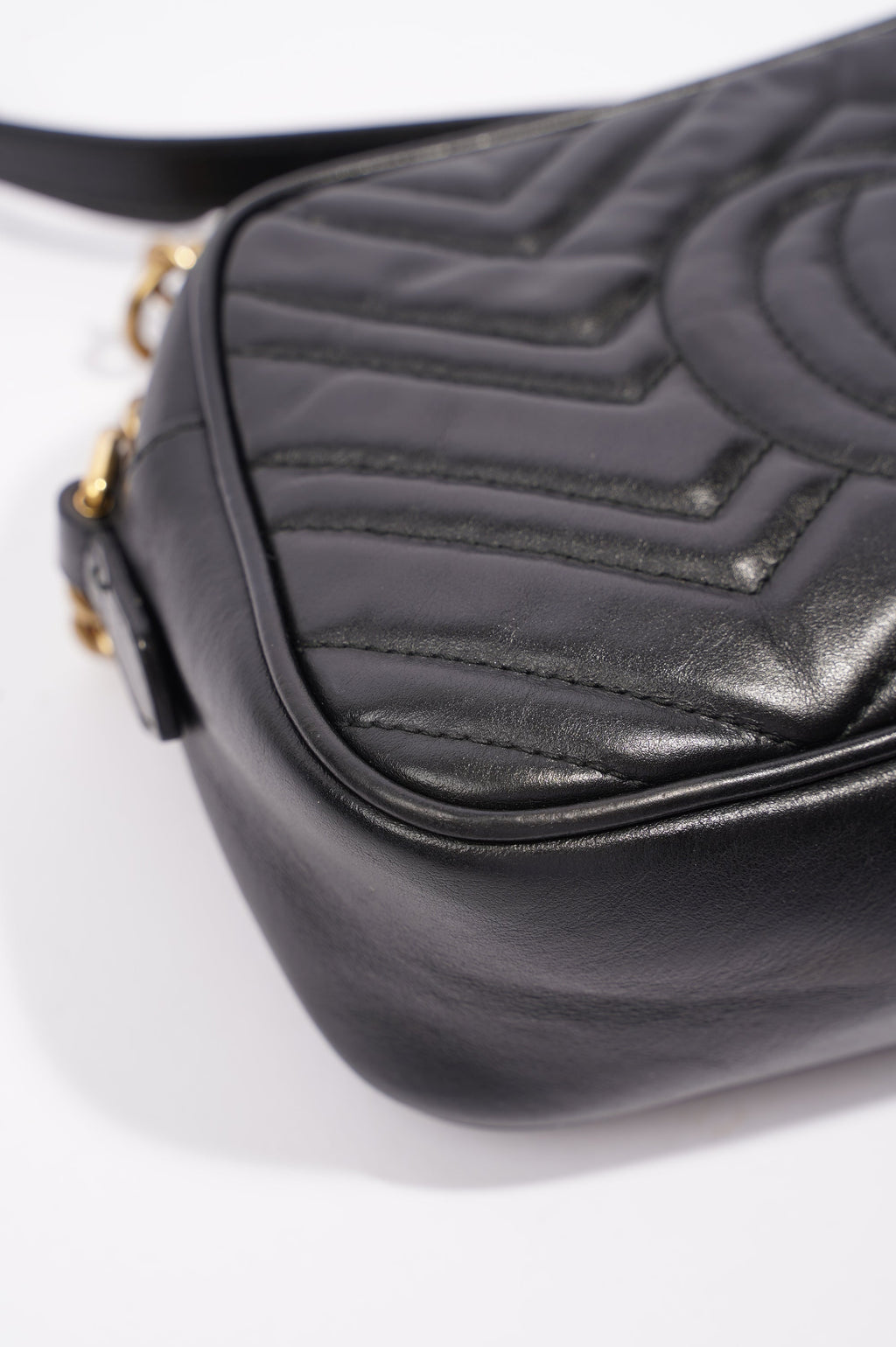 Gucci Womens Marmont Zip Black / Gold Small