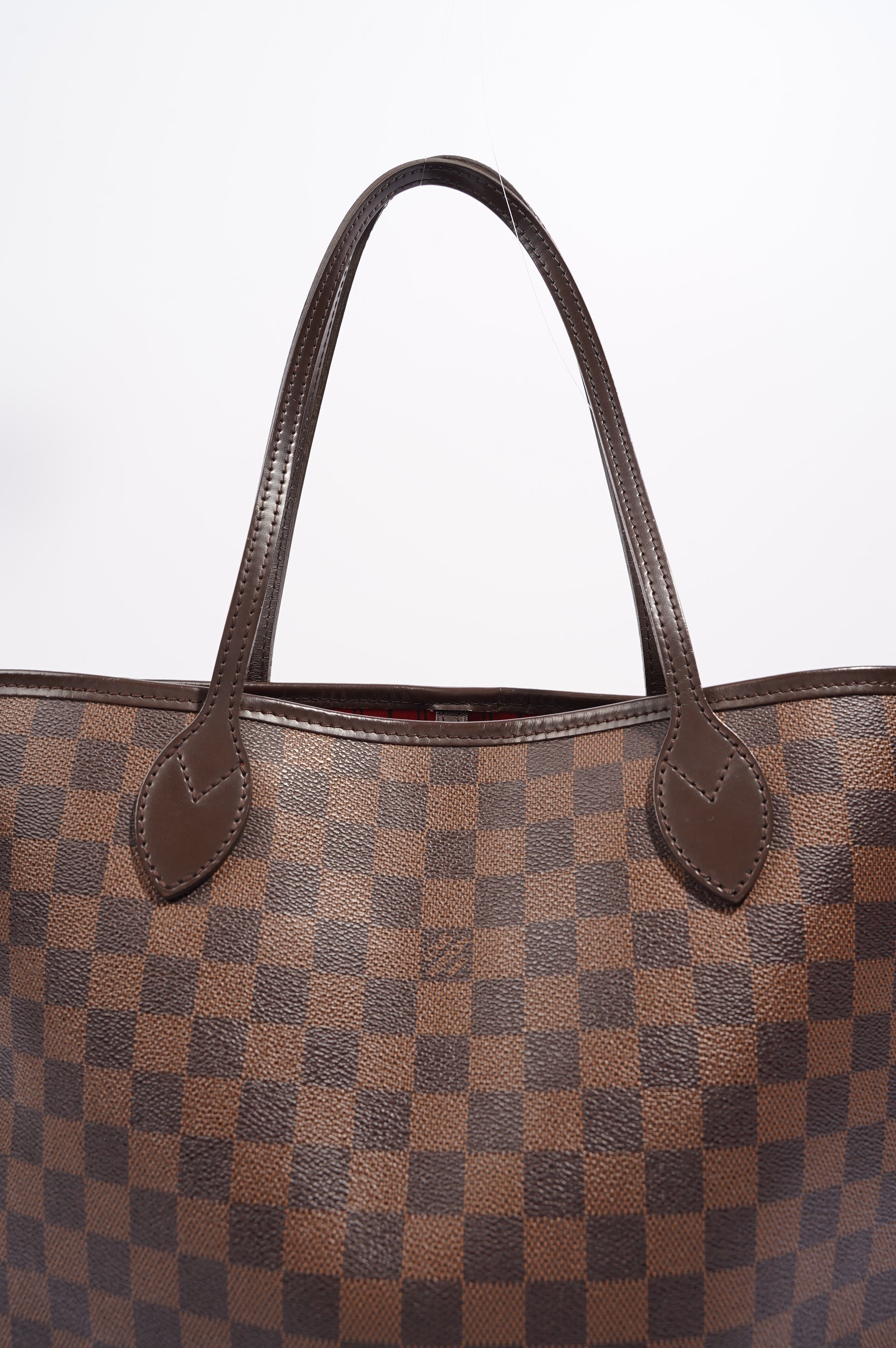 Louis Vuitton Womens Neverfull Bag Damier Ebene Canvas MM