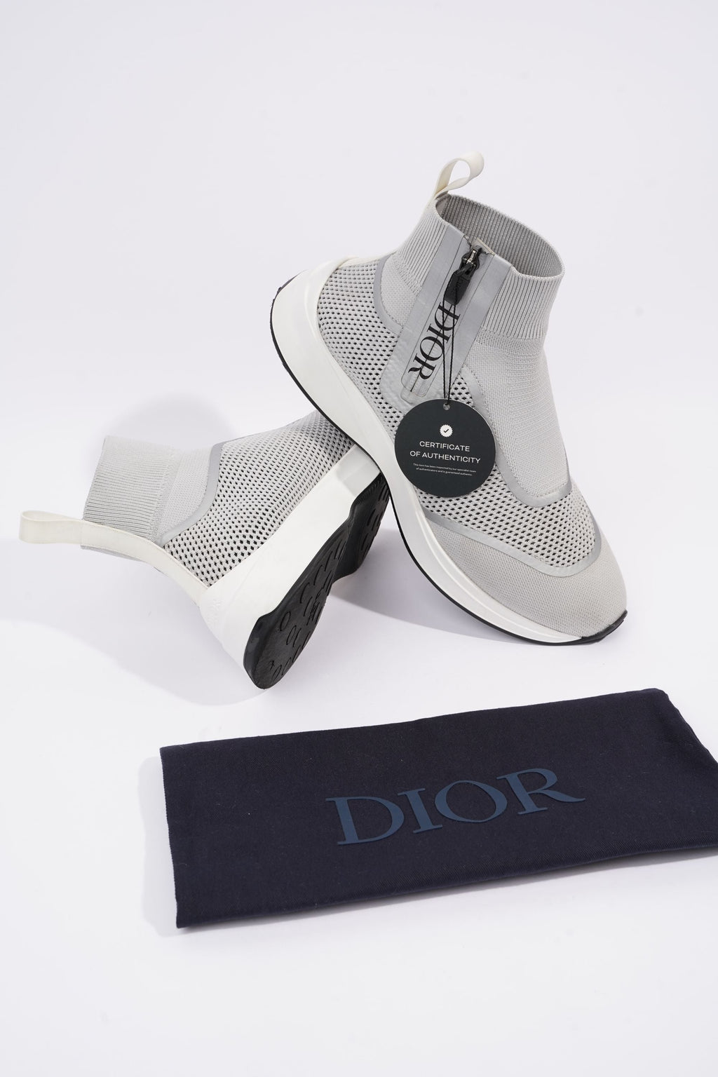 Christian Dior Mens Cloth High Trainers Grey EU 41 / UK 7